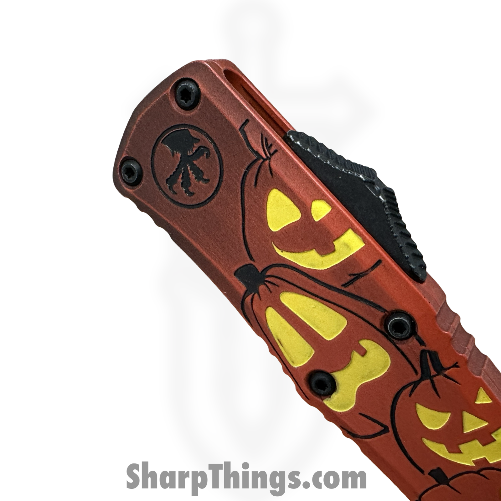 Microtech - 1702M-1HWJLS - Hera II Mini - Signature Series - OTF Auto - Jack-O-Lantern - M390MK Apocalyptic Dagger - Orange - Image 8