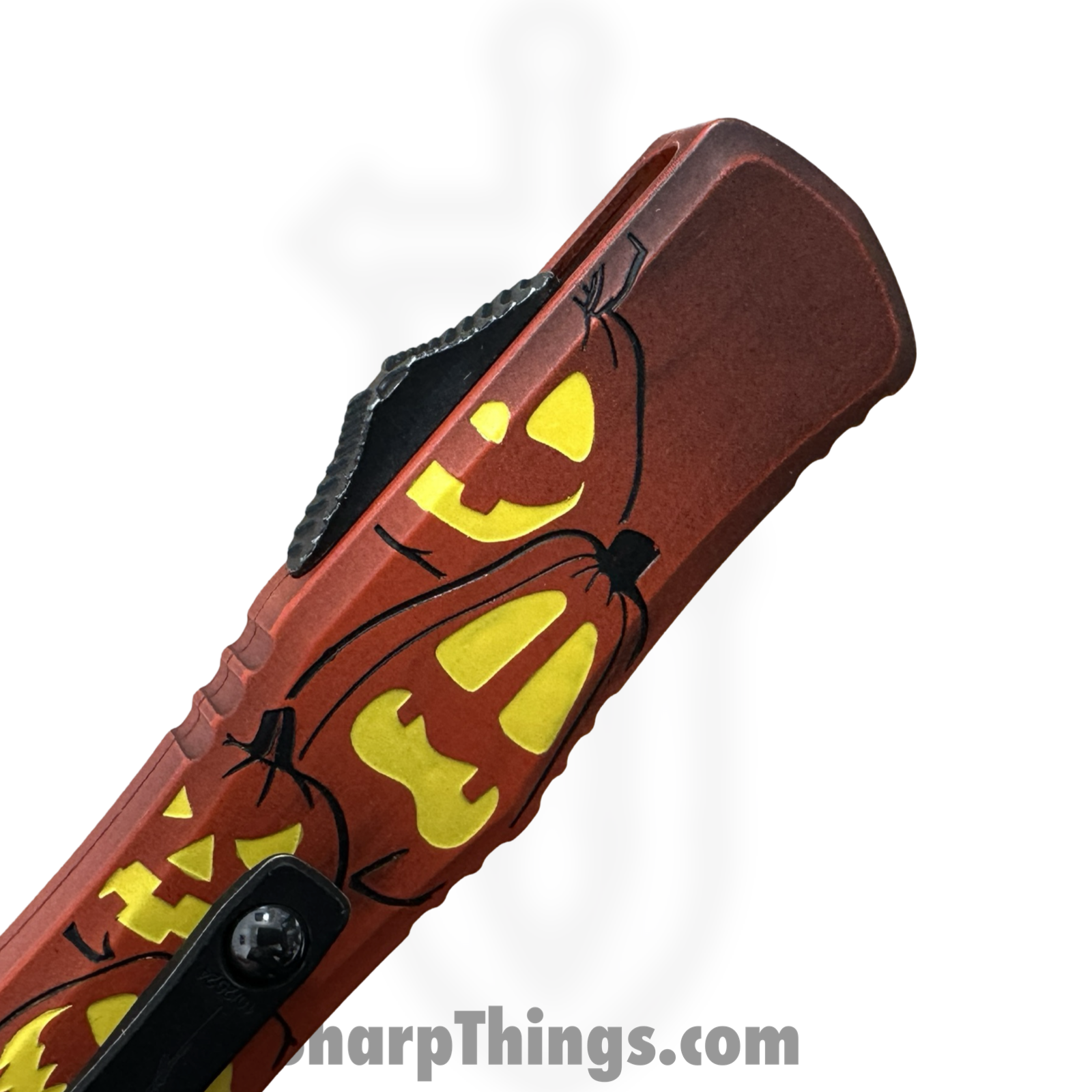 Microtech - 1702M-1HWJLS - Hera II Mini - Signature Series - OTF Auto - Jack-O-Lantern - M390MK Apocalyptic Dagger - Orange - Image 7