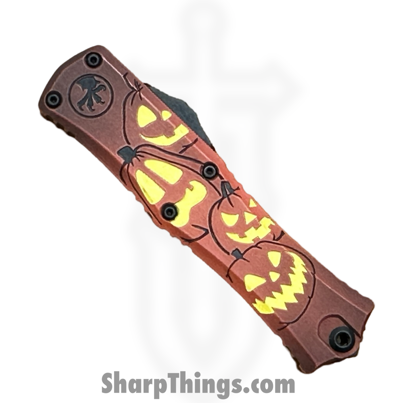 Microtech - 1702M-1HWJLS - Hera II Mini - Signature Series - OTF Auto - Jack-O-Lantern - M390MK Apocalyptic Dagger - Orange - Image 10