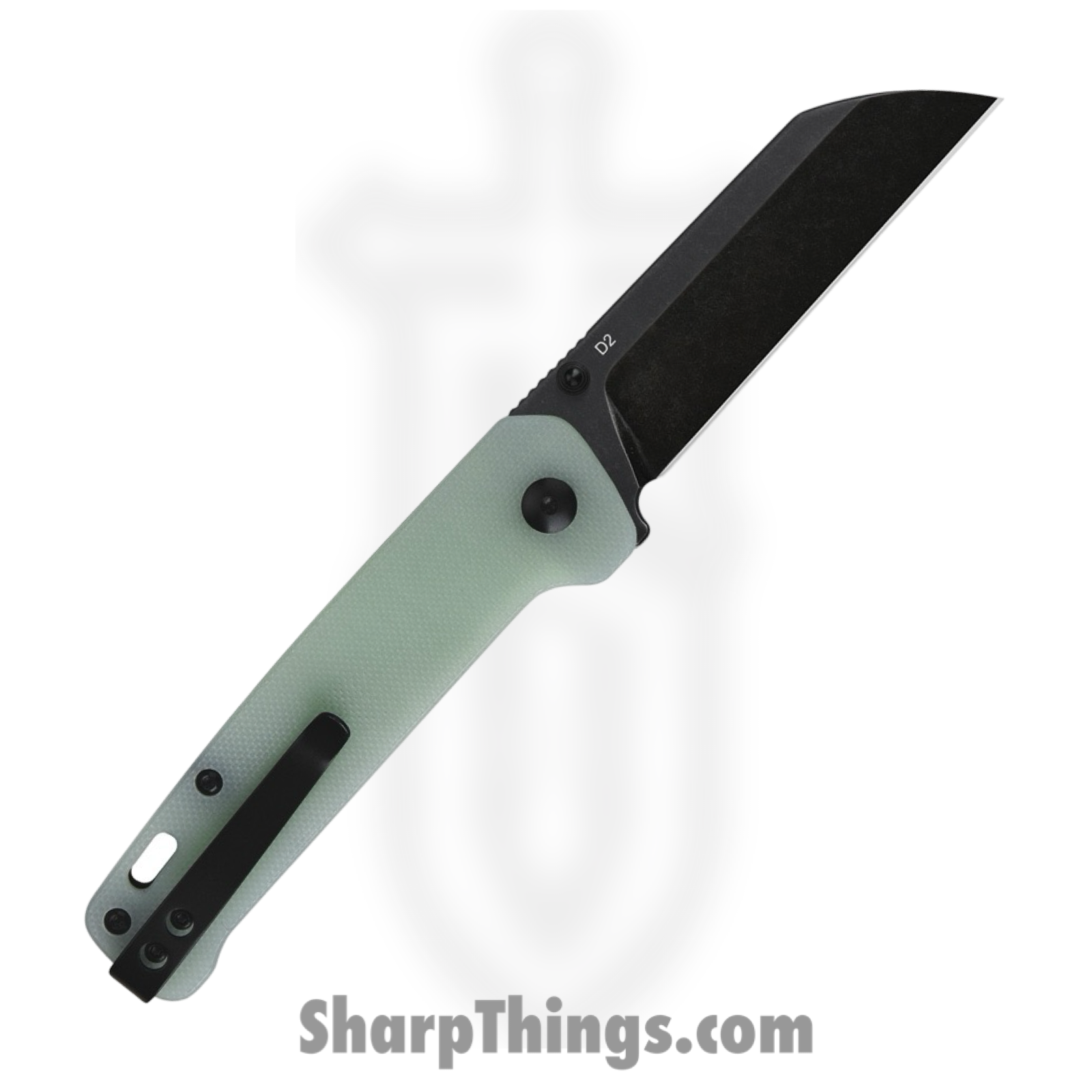 QSP - QS130W - Penguin - Folding Knife - D2 Black Stonewash Sheepsfoot - G10 - Jade - Image 2