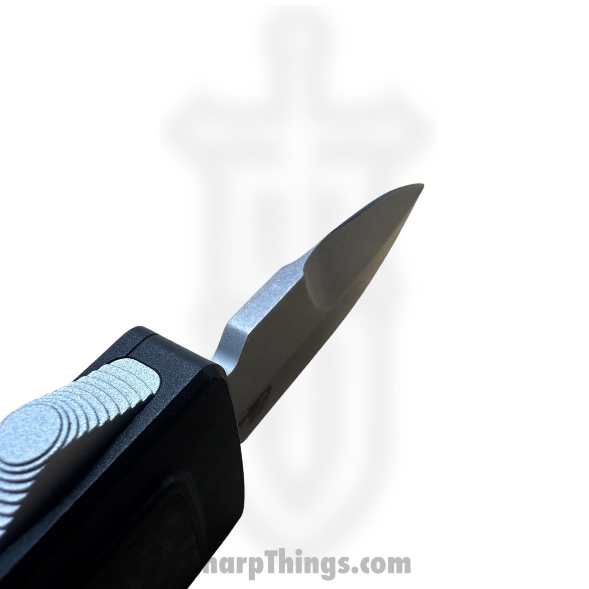 TakCom - Stubby-DE-ST - Stubby - OTF Auto - 154CM Stonewash Bayonet - 6061-T6 Aluminum w CF Inlay - Black - Image 10