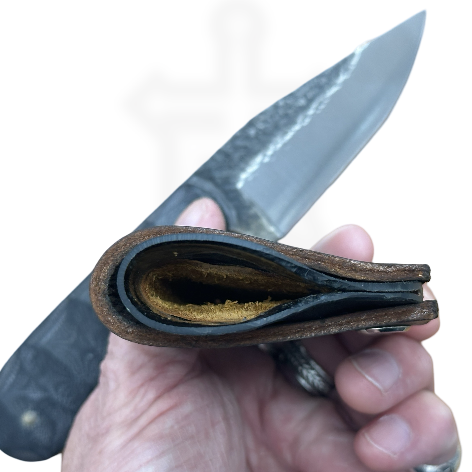 310 Forge - WEN101124 - Wendigo - Custom Made 52100HC Clip Drop Point Blade w Hardwood Scales - Black - Image 7