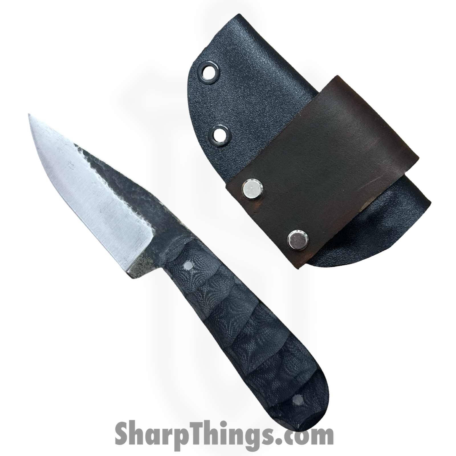 310 Forge - WEN101124 - Wendigo - Custom Made 52100HC Clip Drop Point Blade w Hardwood Scales - Black