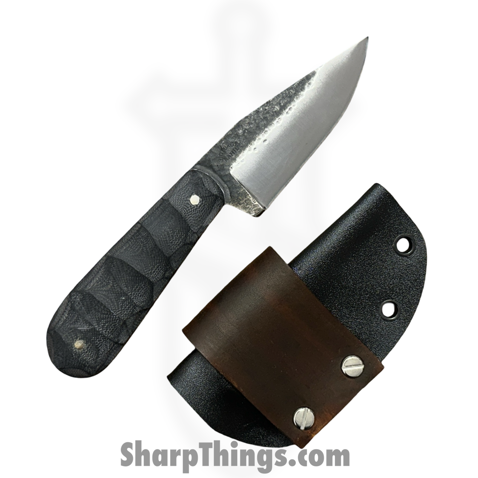310 Forge - WEN101124 - Wendigo - Custom Made 52100HC Clip Drop Point Blade w Hardwood Scales - Black - Image 2