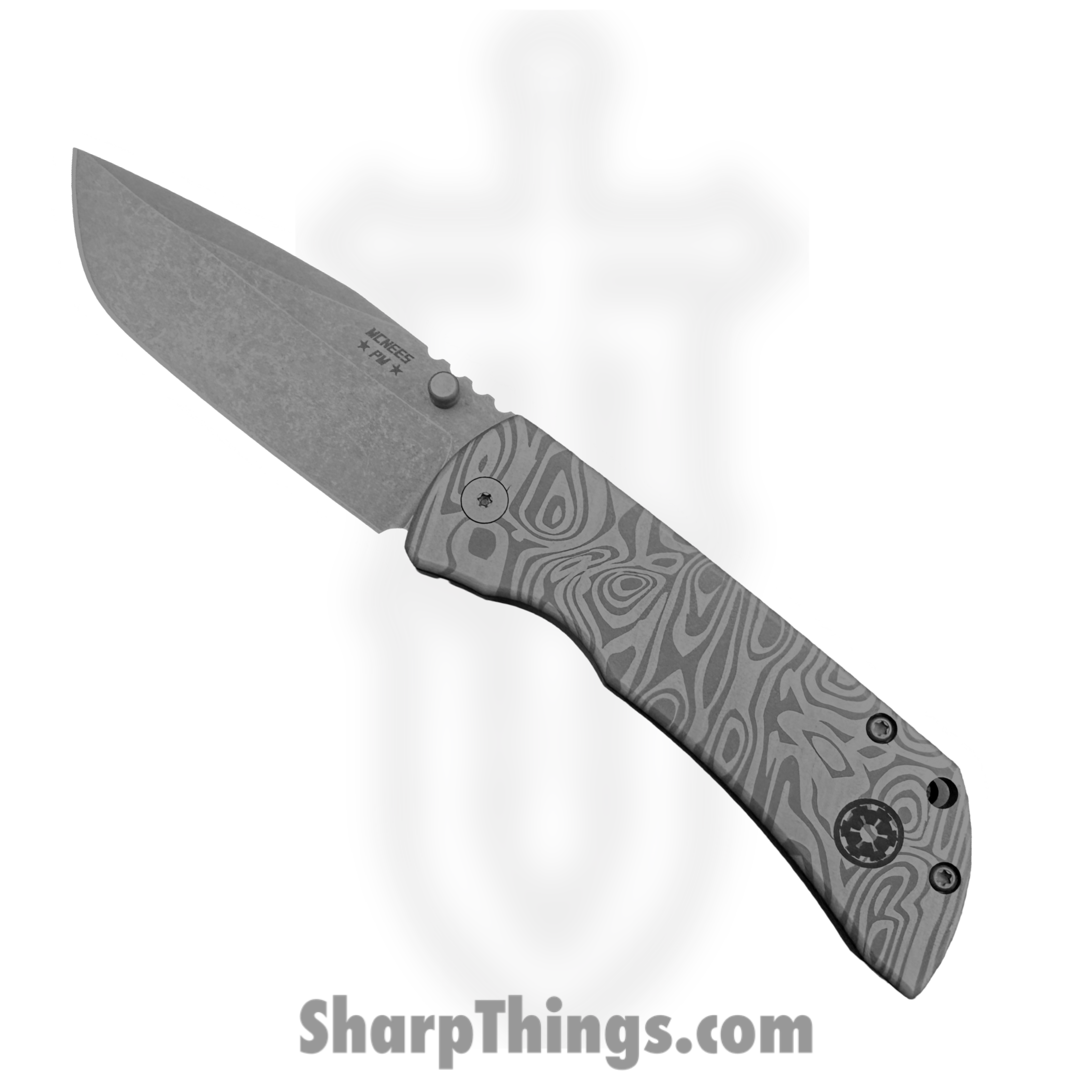 McNees - MAC23.5Beskar - MAC 2 3.5 - Folding Knife - CPM MagnaCut Stonewash Clip Point - Titanium - Beskar