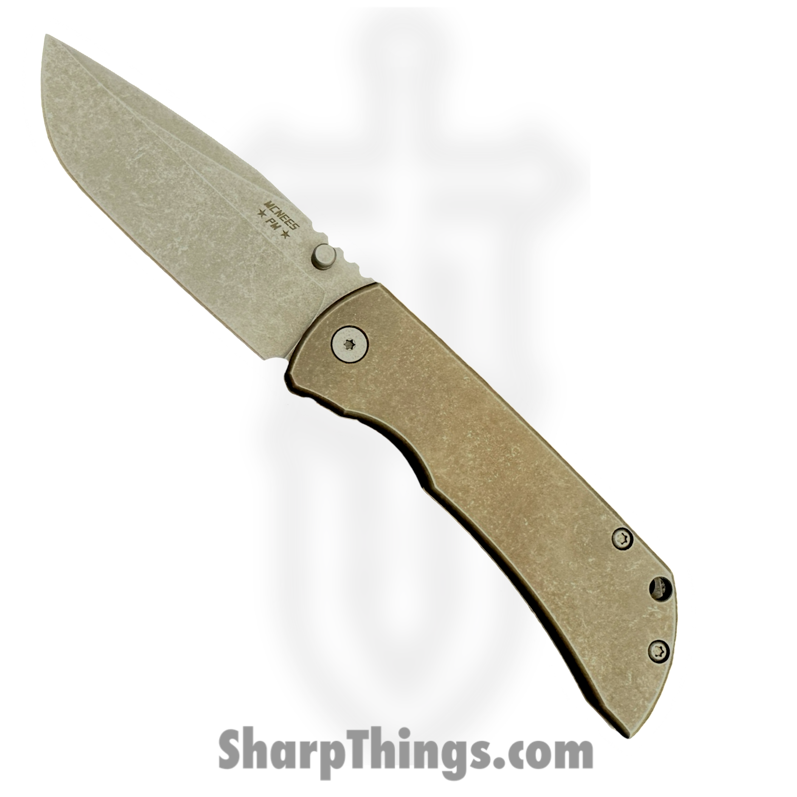 McNees - MAC23.5AtmBz - MAC 2 3.5 - Folding Knife - CPM MagnaCut Stonewash Clip Point - Titanium - Atomic Bronze