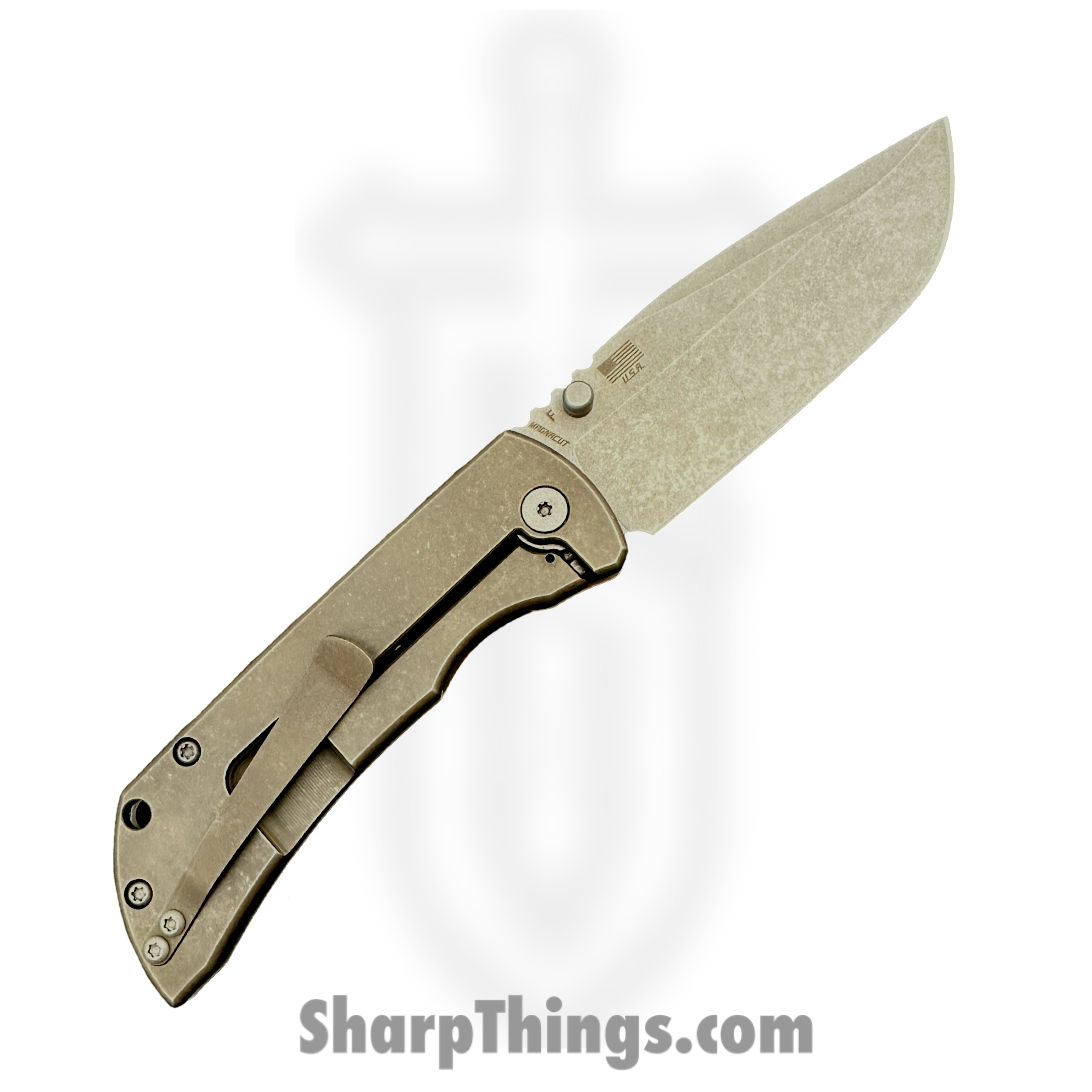 McNees - MAC23.5AtmBz - MAC 2 3.5 - Folding Knife - CPM MagnaCut Stonewash Clip Point - Titanium - Atomic Bronze - Image 2