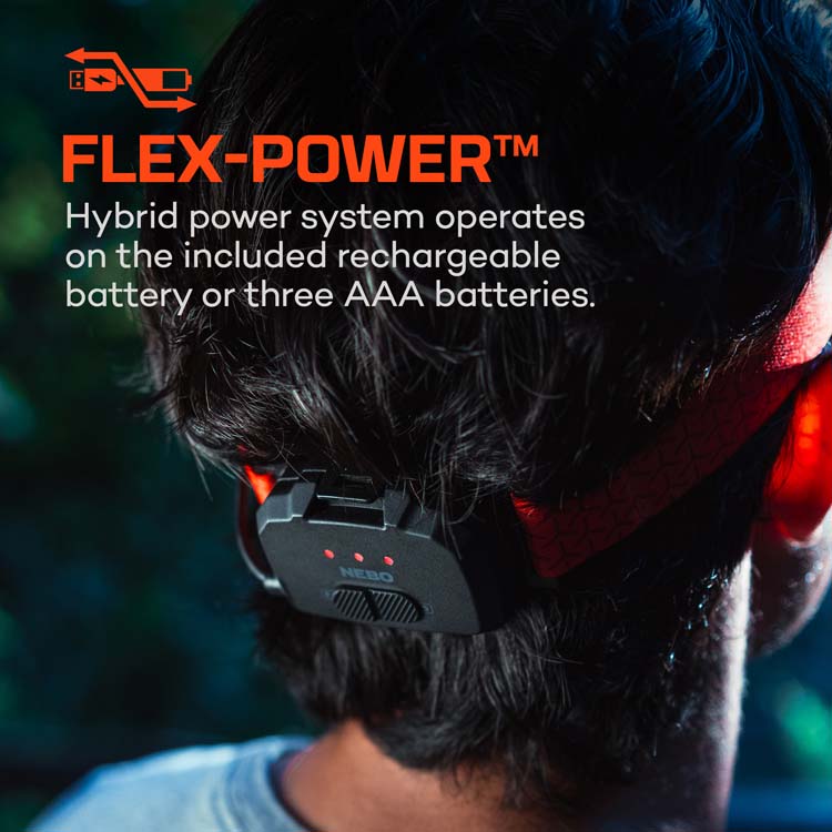 NEBO - NEB-HLP-0021 - Curvbeam 600 Flex - 180 Degree Headlamp - 600 Lumen - Black / Red - Image 4