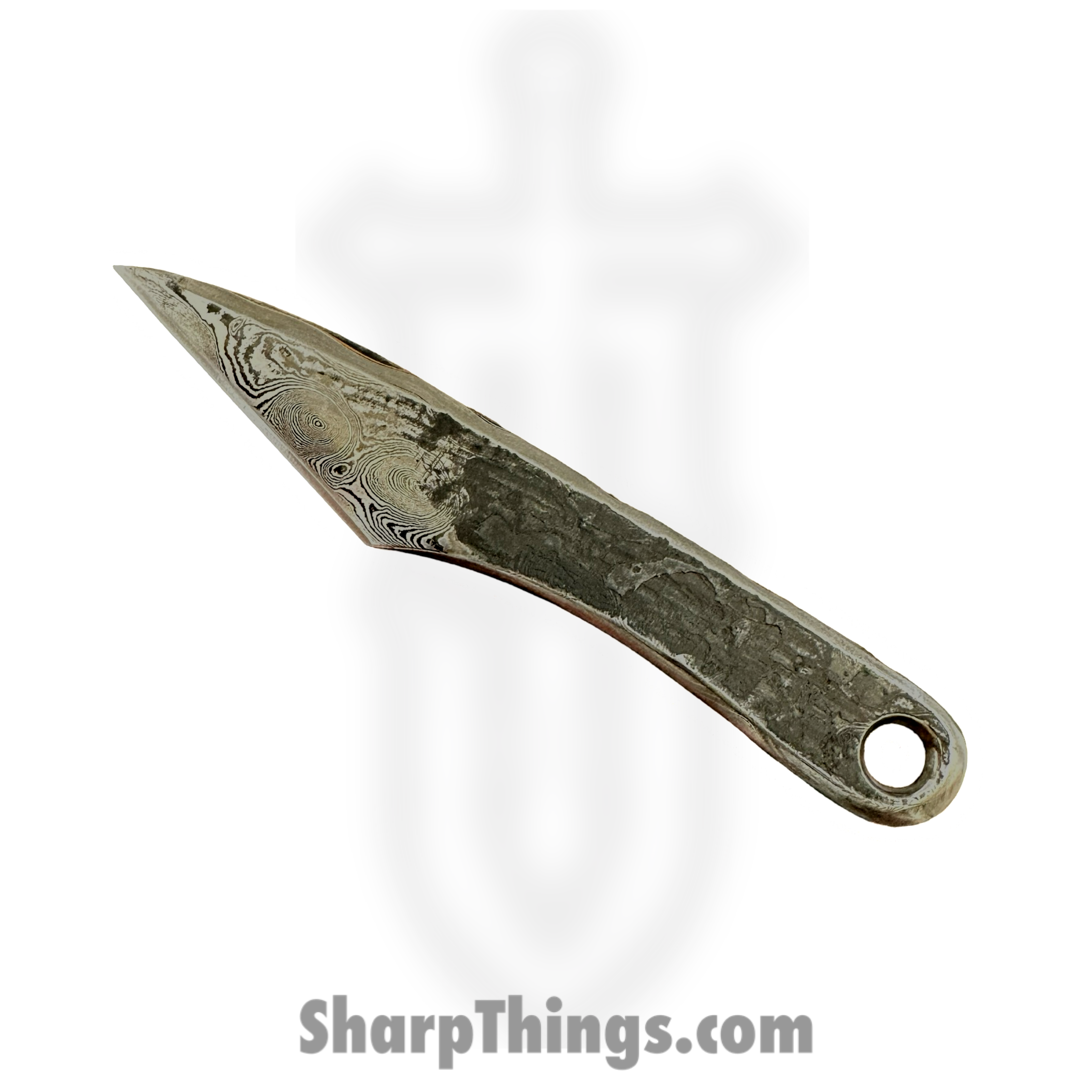 Royalty Rings Co. - RRC-Selene-1 - Selene - Fixed Blade Knife - Baker Forge Damascus Kiridashi - Skeletonized - Natural - Image 3
