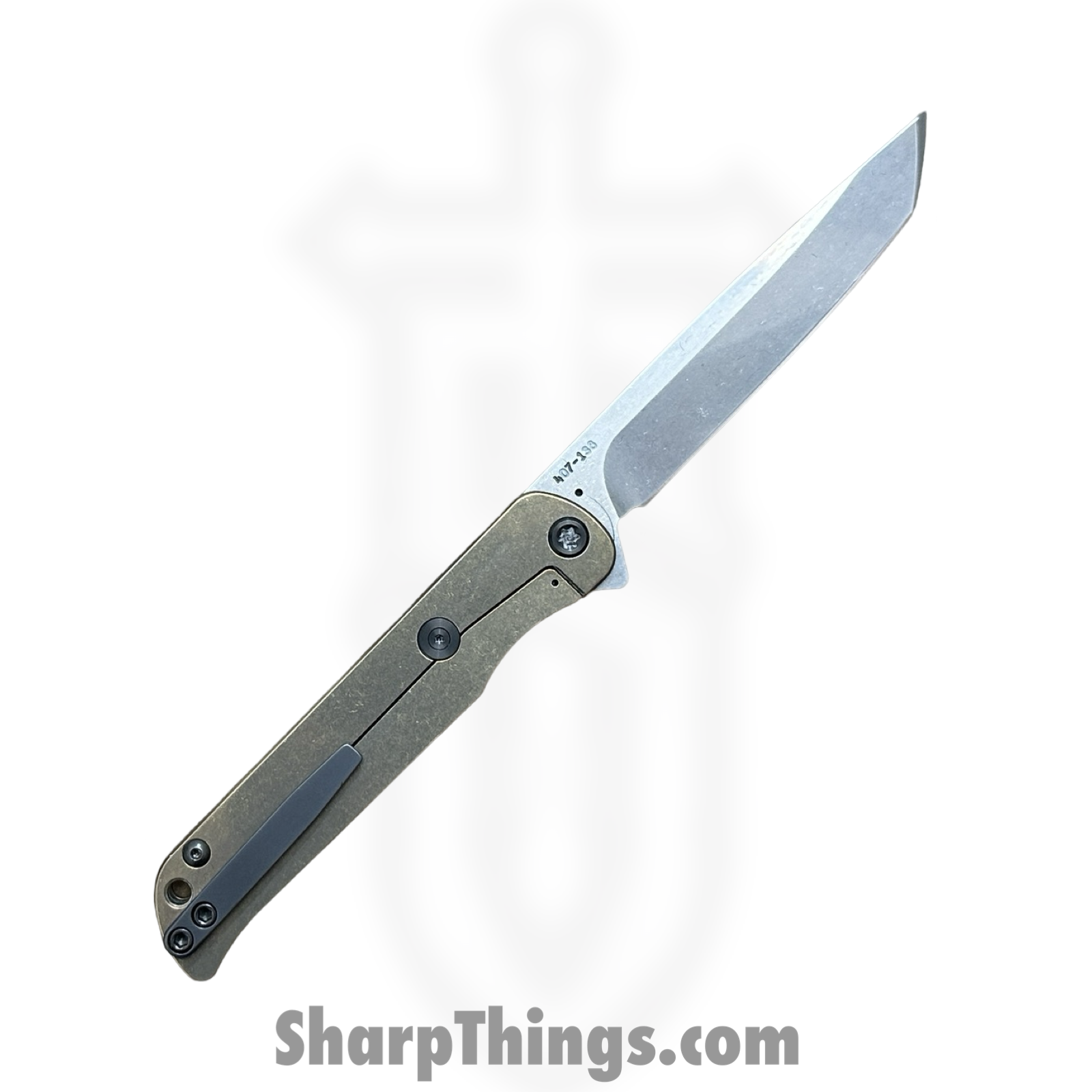 Medford Knife and Tool - MK2154TT-36A1-TPCP-Q4 - T-Bone - Folding Knife - S45VN Tumbled Tanto - "Safari" Titanium - Bronze - Image 2