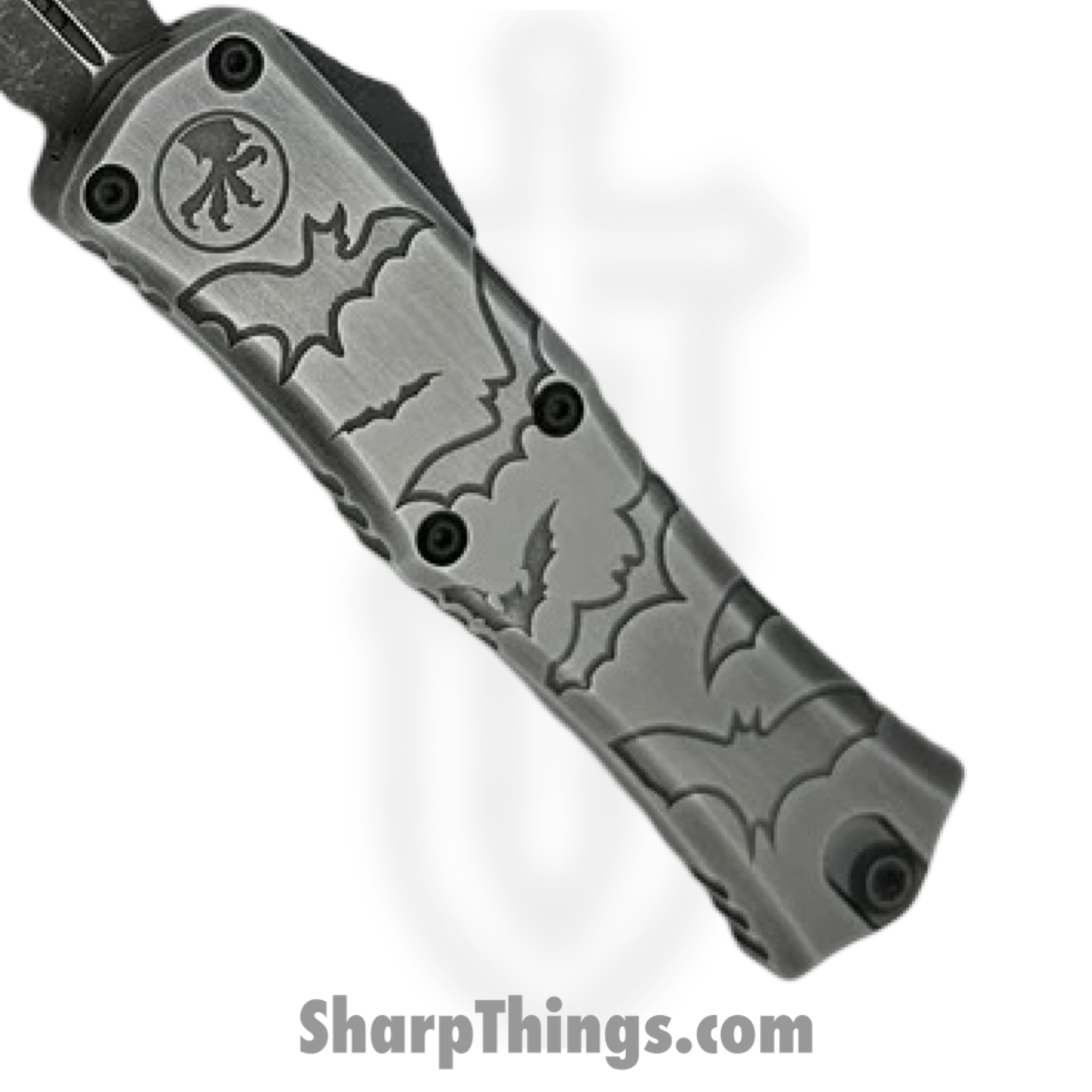 Microtech - 1702M-1BMHWBAS - Mini Hera II Sig Series - OTF Auto - M390MK Apocalyptic Dagger - Aluminum "Bats" - Black Gray - Image 3