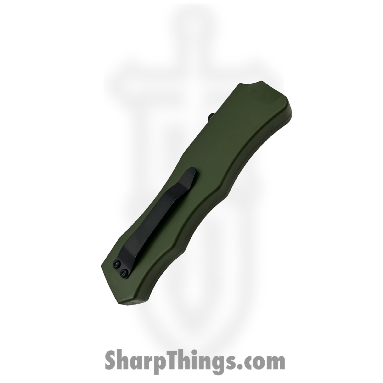 PTC - A15 - OTF Auto - Stainless Two Tone Drop Point - Aluminum CF Insert - Black Green - Image 2