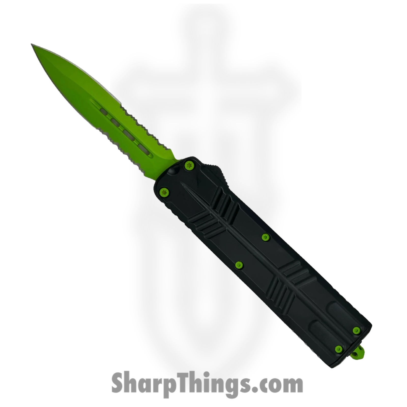 PTC - BKGNDES - OTF Auto - Stainless Coated Dagger - Aluminum - Black