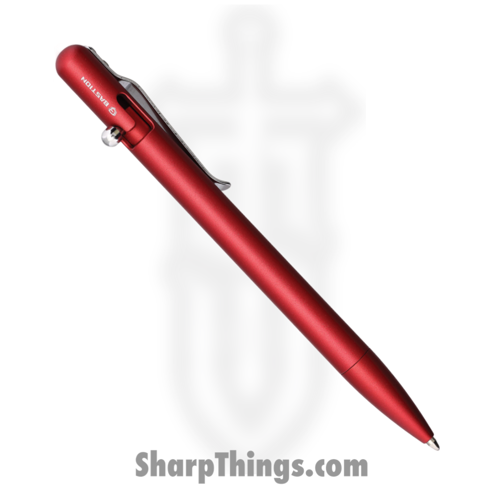 Bastion - BSTN256R - Slim Bolt Action Pen - Aluminum - Red