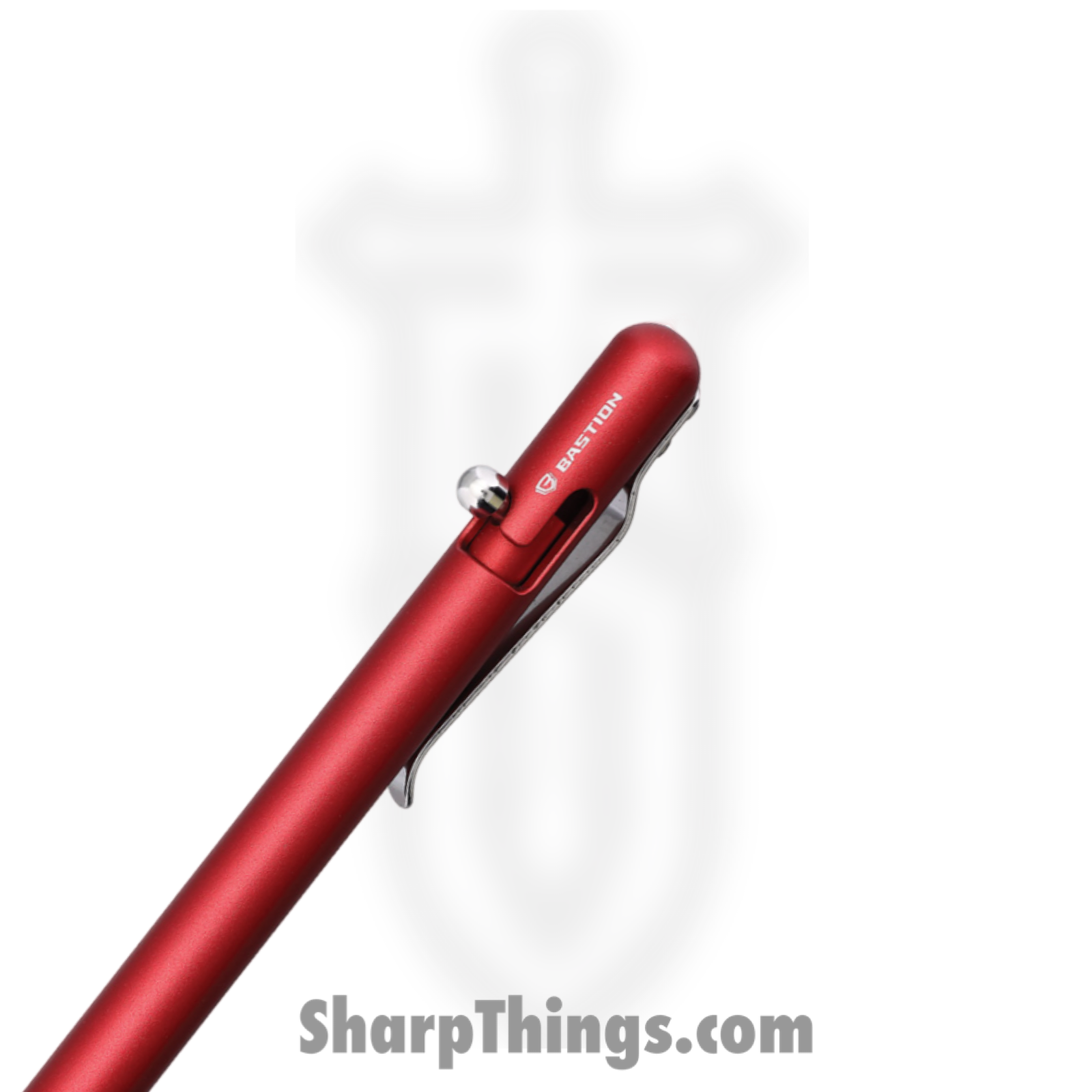 Bastion - BSTN256R - Slim Bolt Action Pen - Aluminum - Red - Image 2