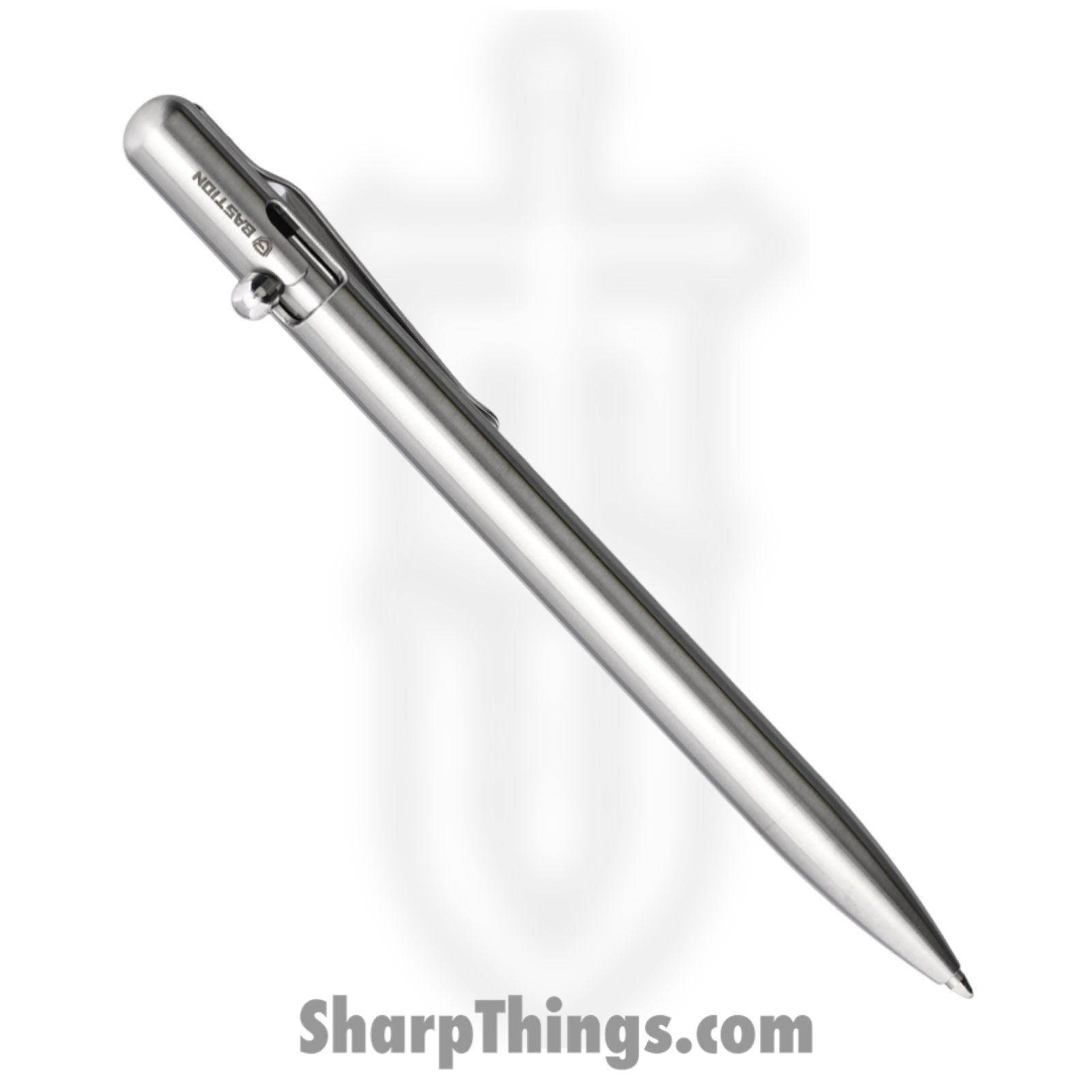 Bastion - BSTN259 - Slim Bolt Action Pen - Stainless - Silver