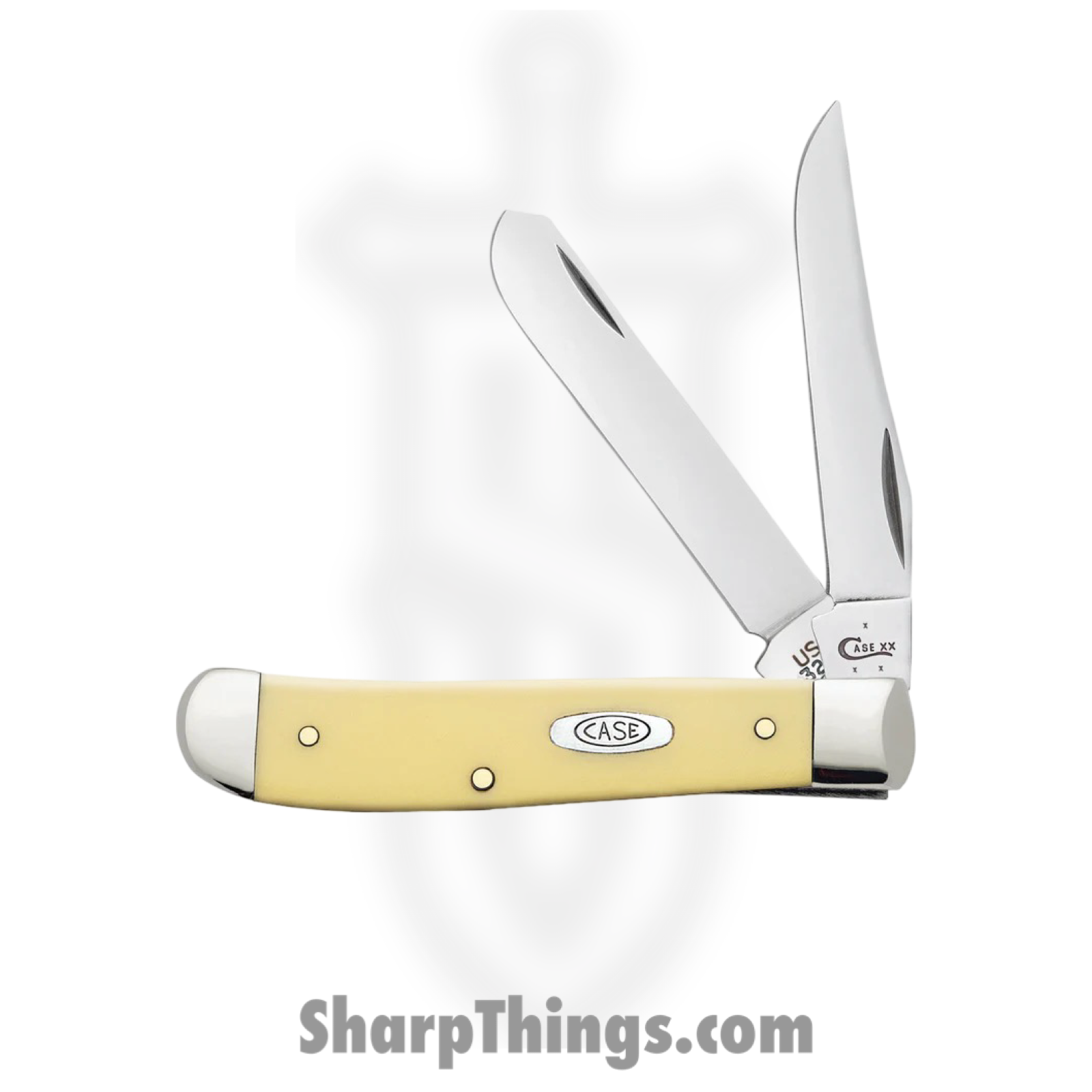 Case Cutlery - CA00029 - Mini Trapper - Folding Knife - Carbon Steel Polished Clip/Spey - Synthetic - Yellow - Image 2