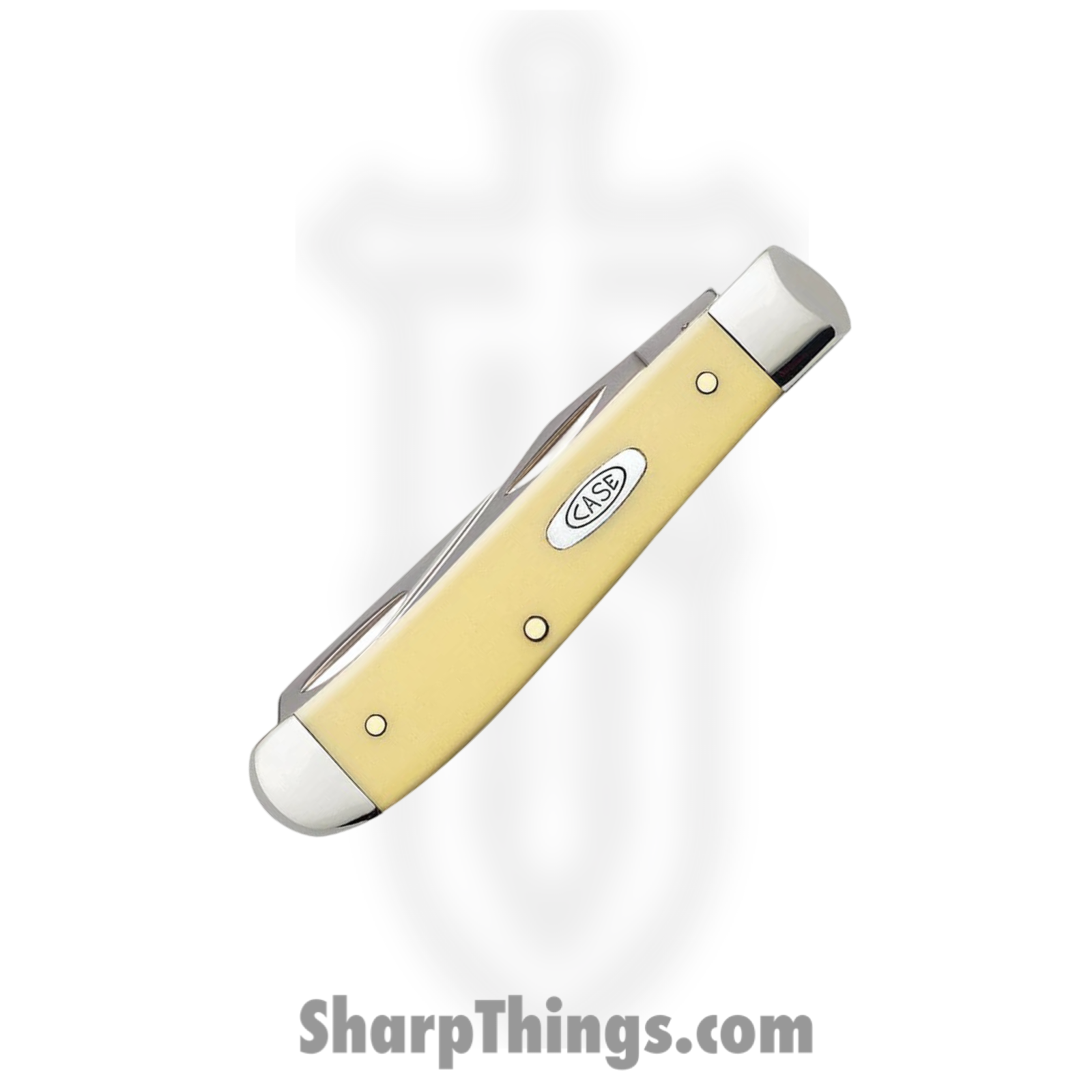 Case Cutlery - CA00029 - Mini Trapper - Folding Knife - Carbon Steel Polished Clip/Spey - Synthetic - Yellow - Image 3