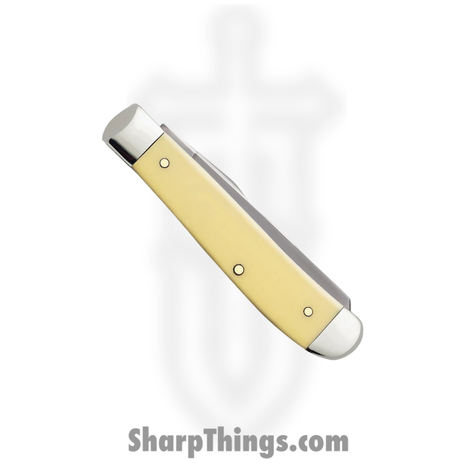Case Cutlery - CA00029 - Mini Trapper - Folding Knife - Carbon Steel Polished Clip/Spey - Synthetic - Yellow - Image 4