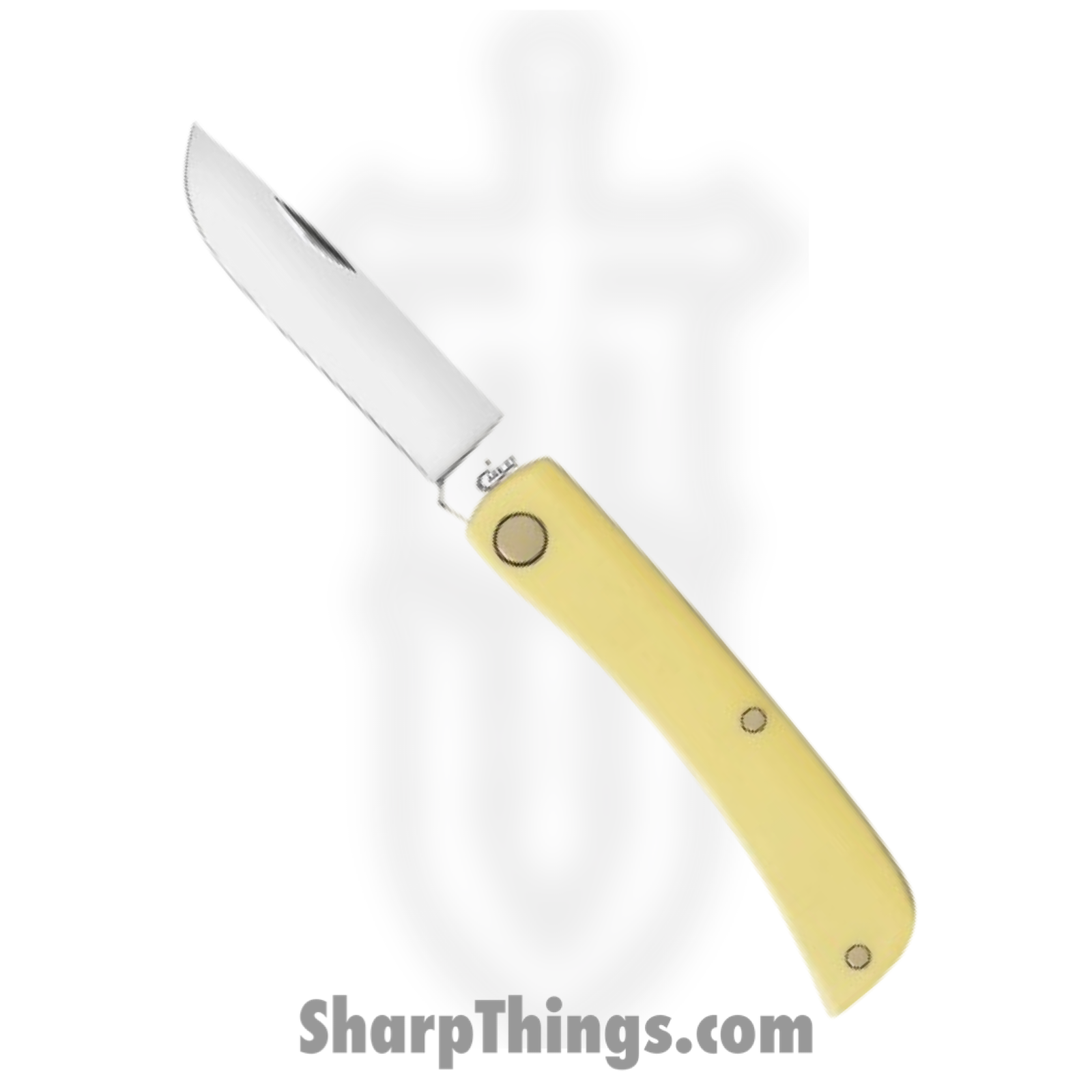 Case Cutlery - CA00032 - Sod Buster Jr - Folding Knife - Carbon Steel Polished Skinner - Synthetic - Yellow