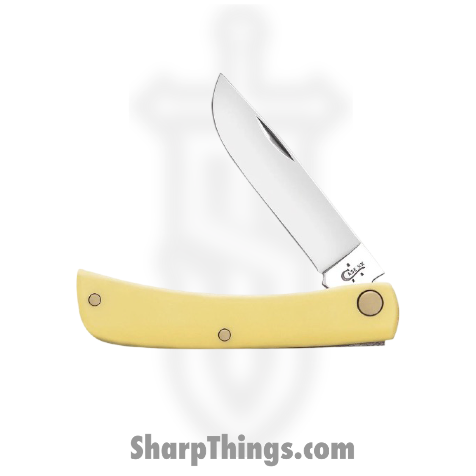 Case Cutlery - CA00032 - Sod Buster Jr - Folding Knife - Carbon Steel Polished Skinner - Synthetic - Yellow - Image 2