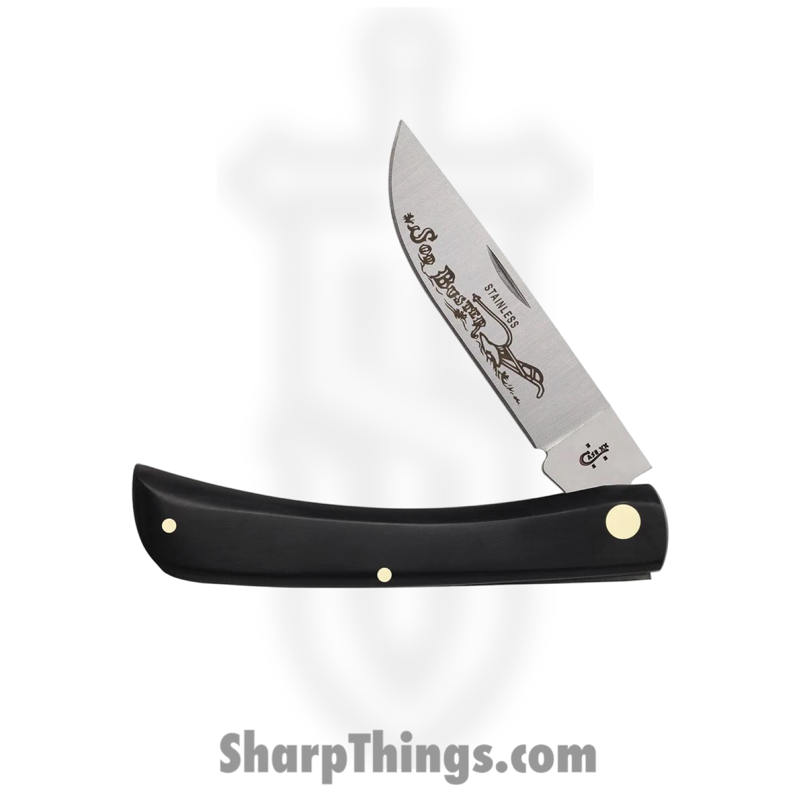Case Cutlery - CA00092 - Sod Buster - Folding Knife - Tru-Sharp™ Stainless Natural Skinner - Synthetic - Black - Image 2