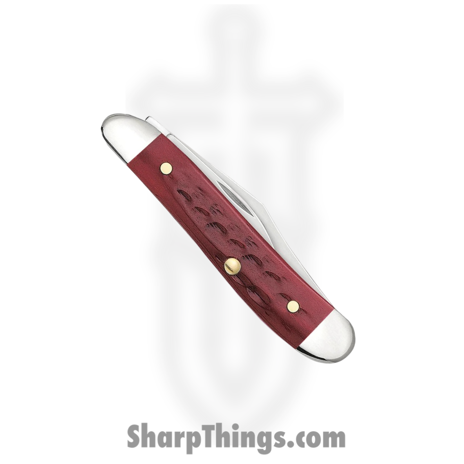 Case Cutlery - CA00781 - Peanut - Folding Knife - Tru-Sharp™ Stainless Polished Clip/Pen - Corn Cob Jigged Bone - Red - Image 4