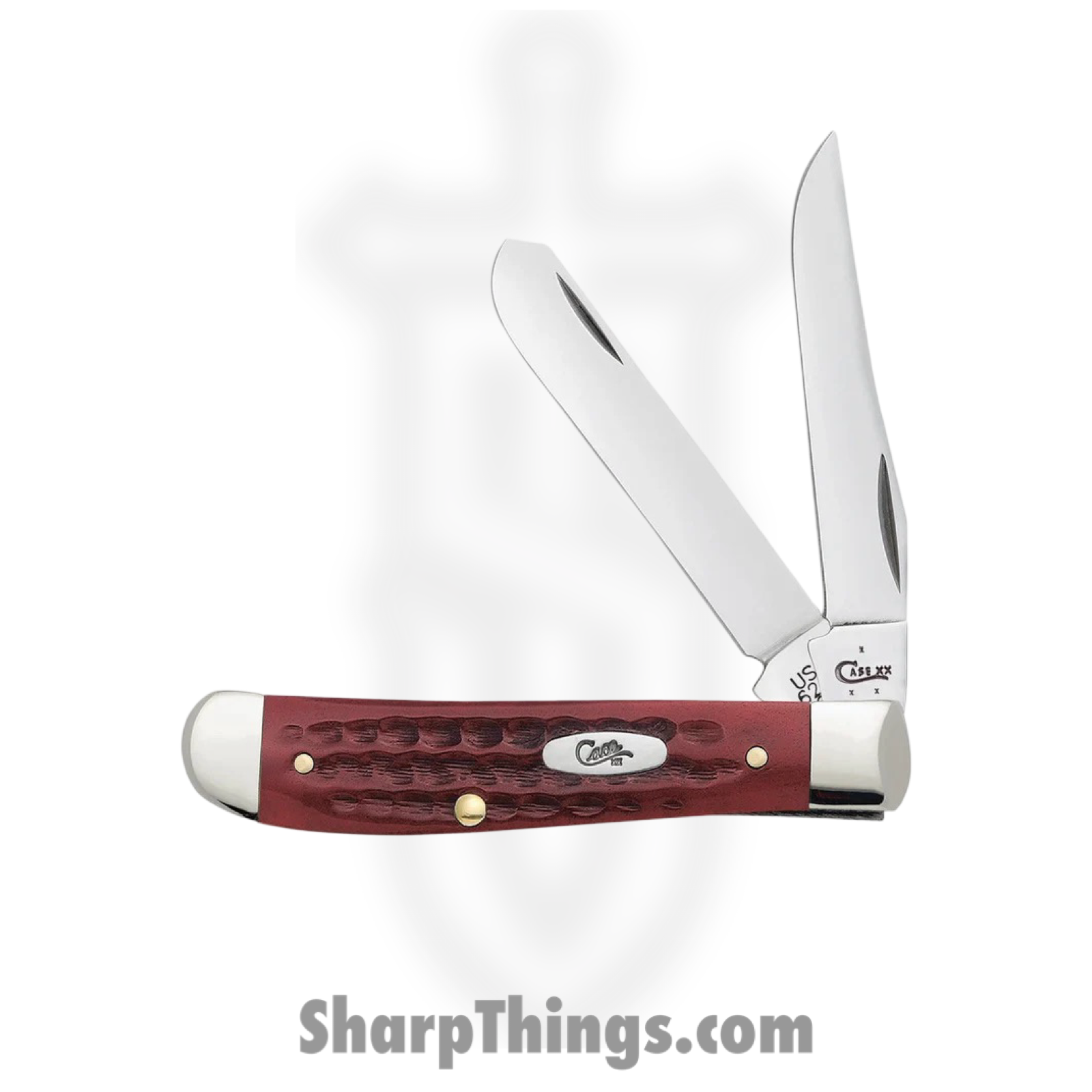 Case Cutlery - CA00784 - Mini Trapper - Folding Knife - Tru-Sharp™ Stainless Polished Clip/Spey - Corn Cob Jigged Bone - Red - Image 2
