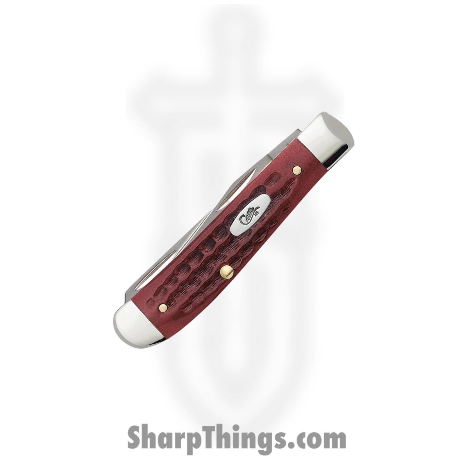 Case Cutlery - CA00784 - Mini Trapper - Folding Knife - Tru-Sharp™ Stainless Polished Clip/Spey - Corn Cob Jigged Bone - Red - Image 3