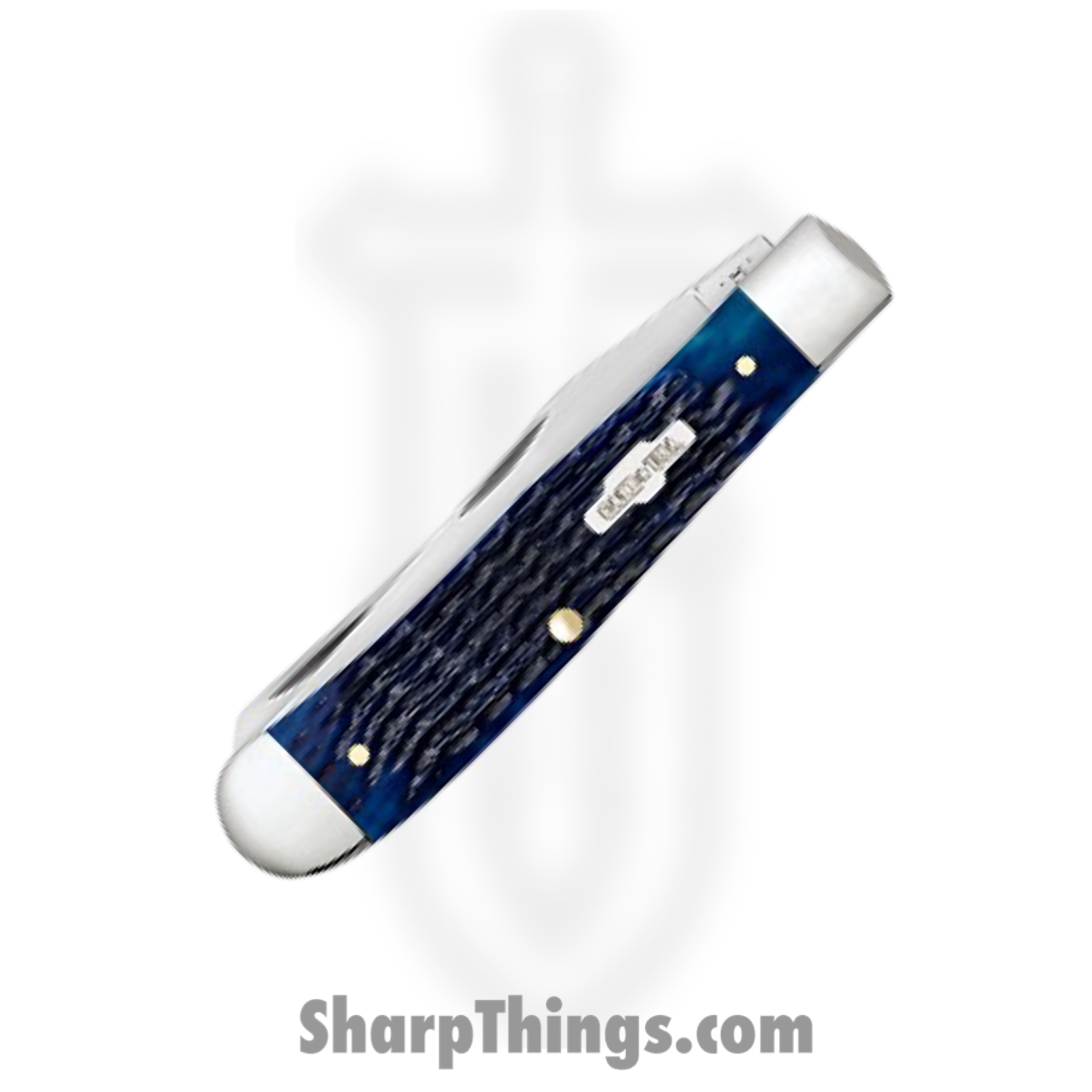 Case Cutlery - CA02800 - Trapper - Folding Knife - Tru-Sharp™ Stainless Polished Clip/Spey - Corn Cob Jigged Bone - Blue - Image 3