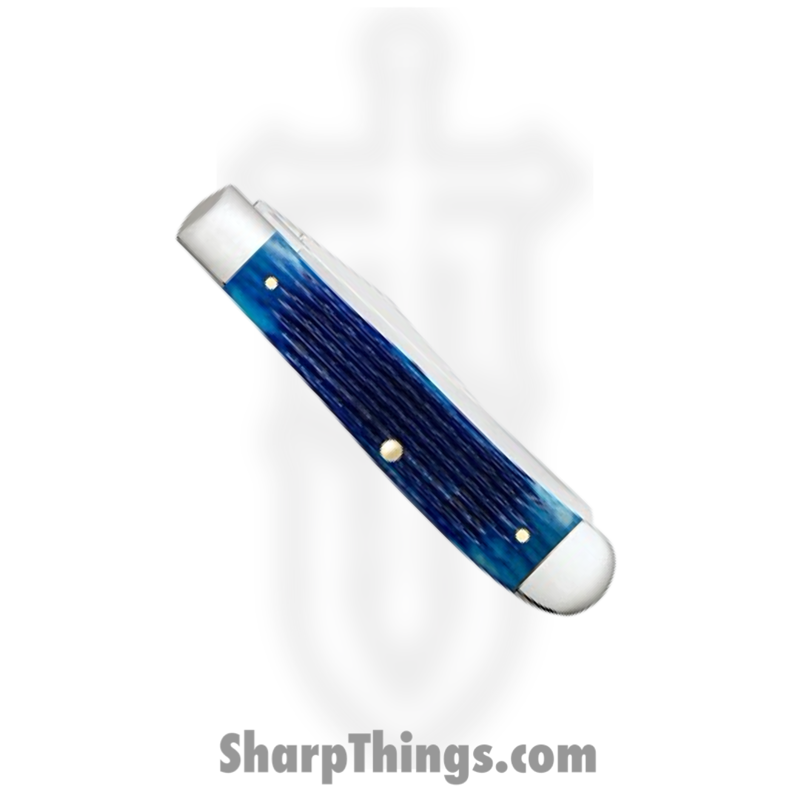 Case Cutlery - CA02800 - Trapper - Folding Knife - Tru-Sharp™ Stainless Polished Clip/Spey - Corn Cob Jigged Bone - Blue - Image 4