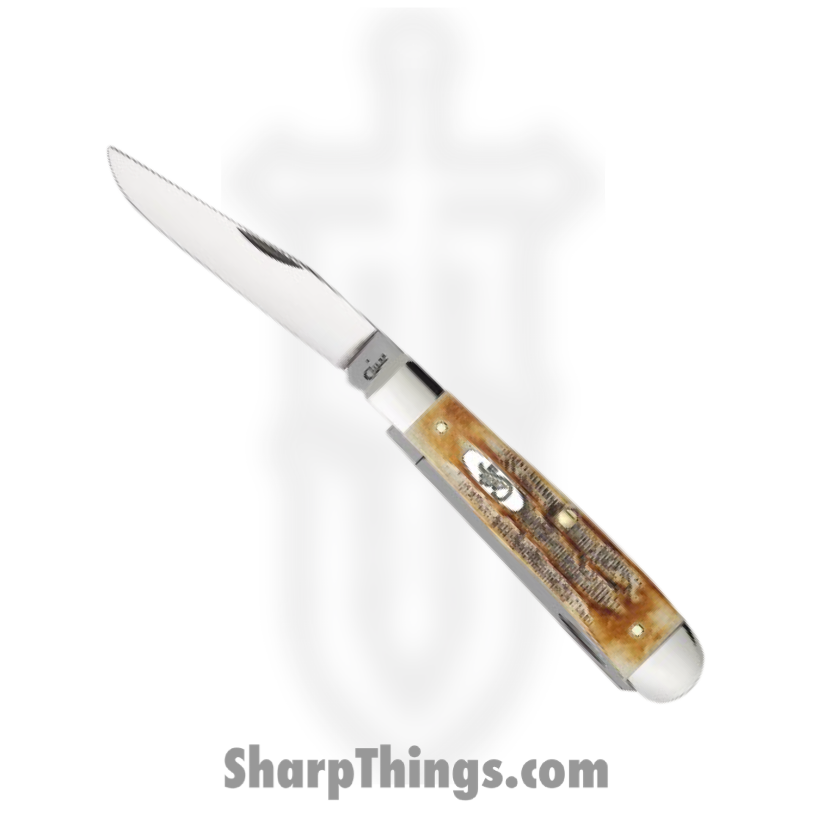 Case Cutlery - CA03573 - Trapper - Folding Knife - Tru-Sharp™ Stainless Polished Clip/Spey - 6.5 BoneStag - Brown