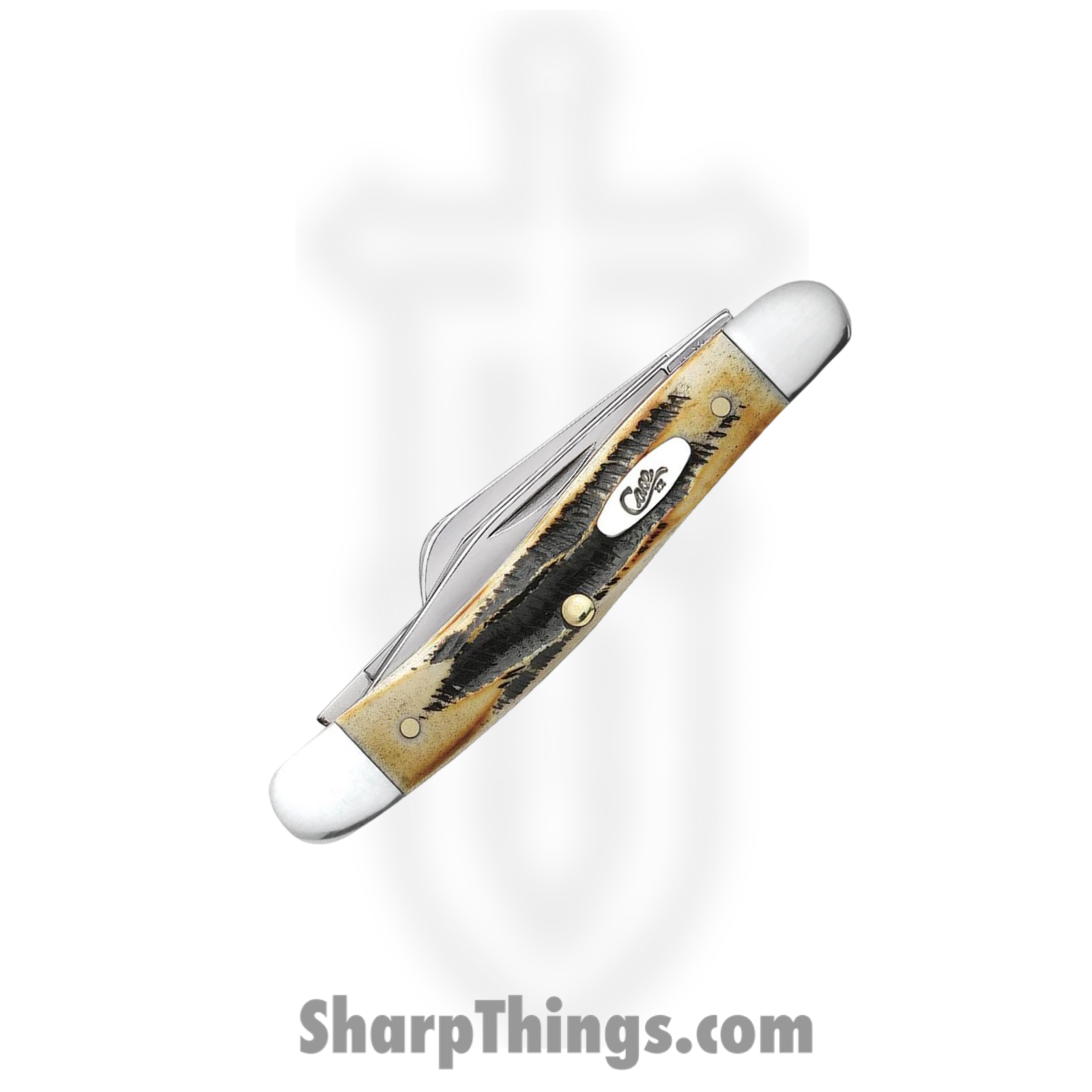 Case Cutlery - CA03578 - Medium Stockman - Folding Knife - Tru-Sharp™ Stainless Polished Clip/Sheepfoot/Spey - 6.5 Bonestag - Brown - Image 3