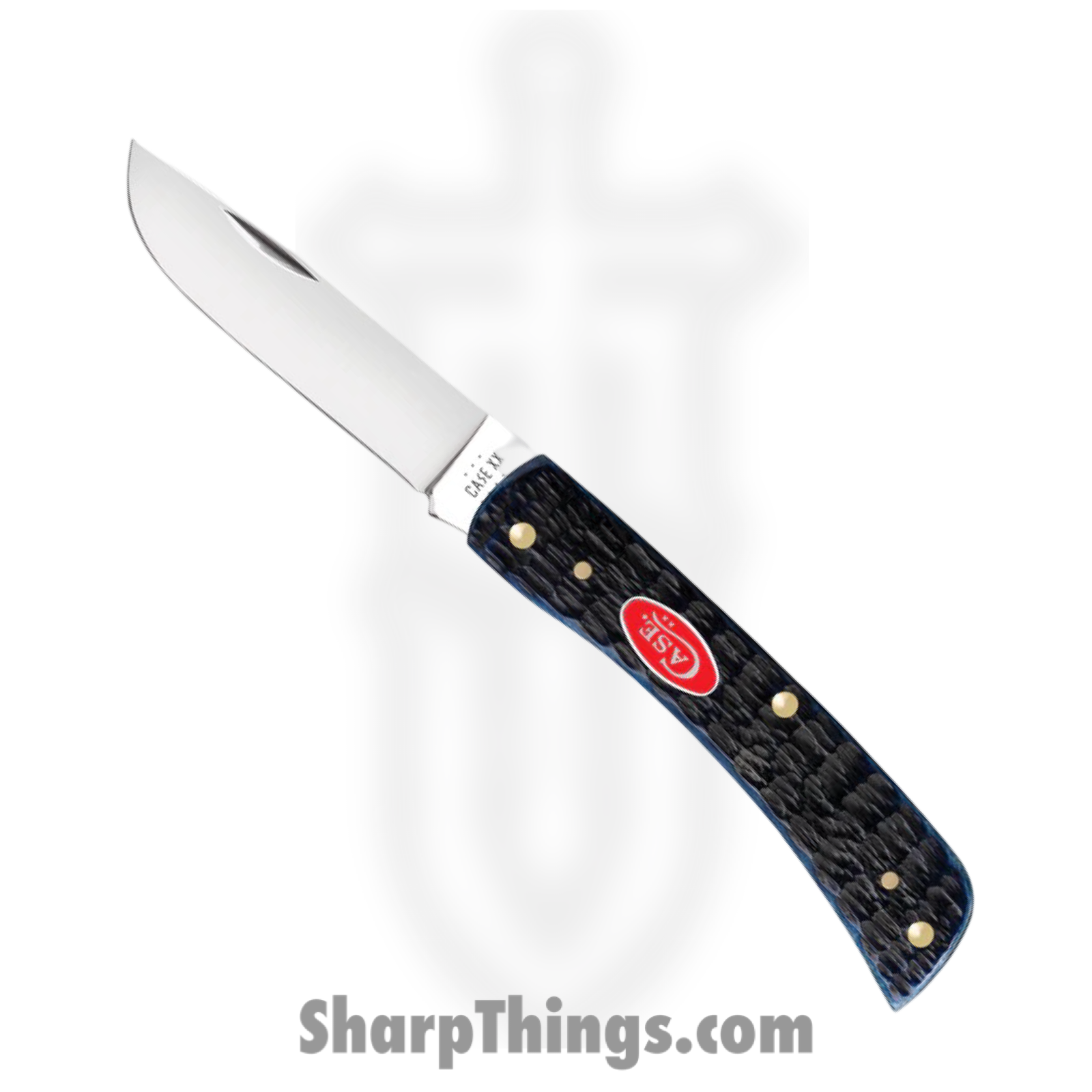 Case Cutlery - CA06890 - Sod Buster Jr - Folding Knife - Tru-Sharp™ Stainless Polished Skinner - Jigged Bone - Blue