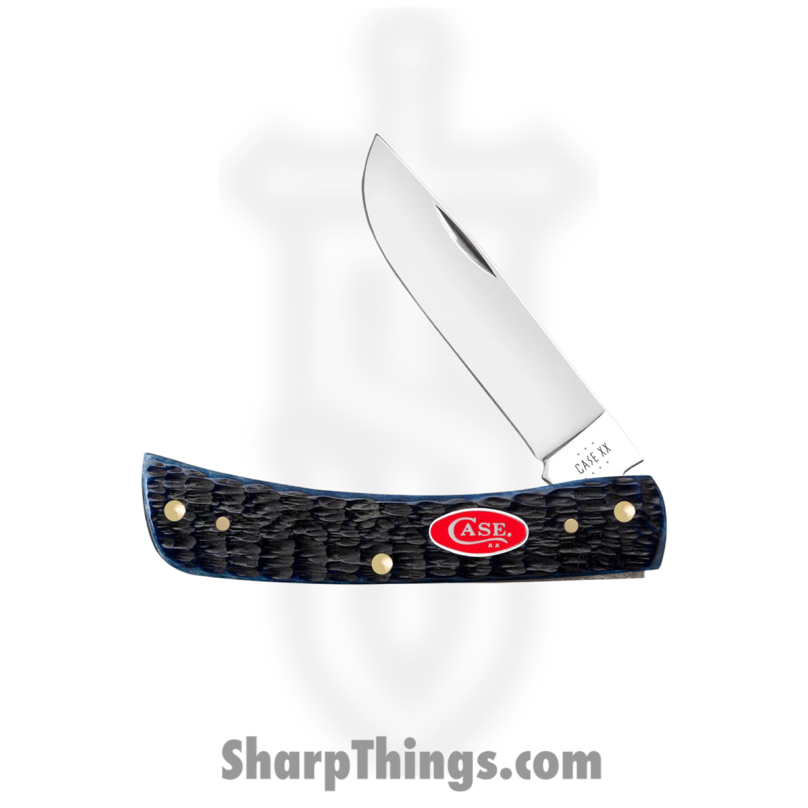 Case Cutlery - CA06890 - Sod Buster Jr - Folding Knife - Tru-Sharp™ Stainless Polished Skinner - Jigged Bone - Blue - Image 2