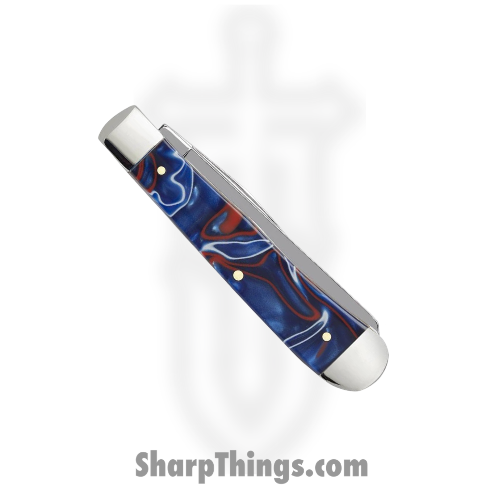 Case Cutlery - CA11200 - Trapper - Folding Knife - Tru-Sharp™ Stainless Polished Clip/Spey - Kirinite - Red White Blue - Image 4