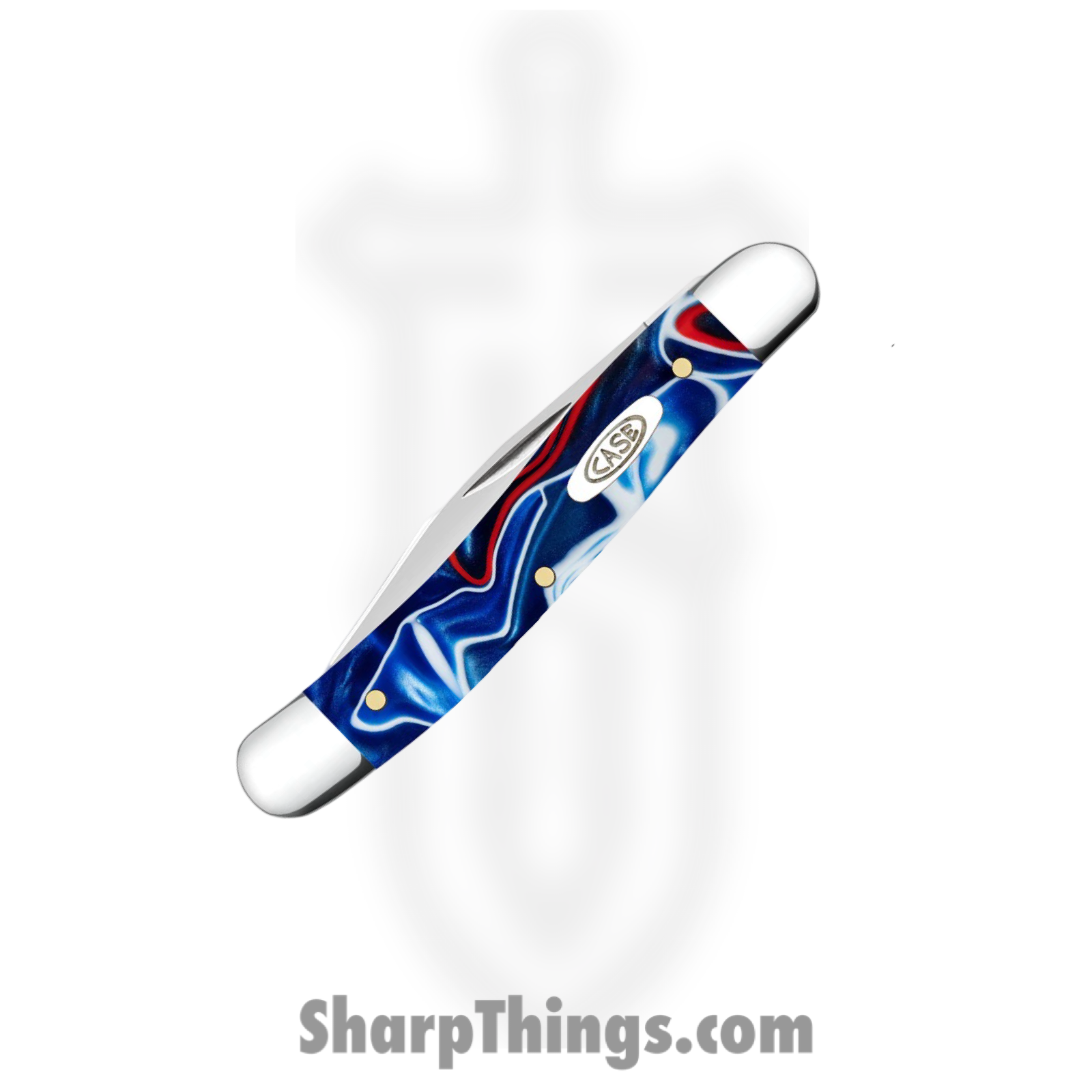 Case Cutlery - CA11225 - Medium Jack - Folding Knife - Tru-Sharp™ Stainless Polished Clip/Pen - Kirinite - Red White Blue - Image 3