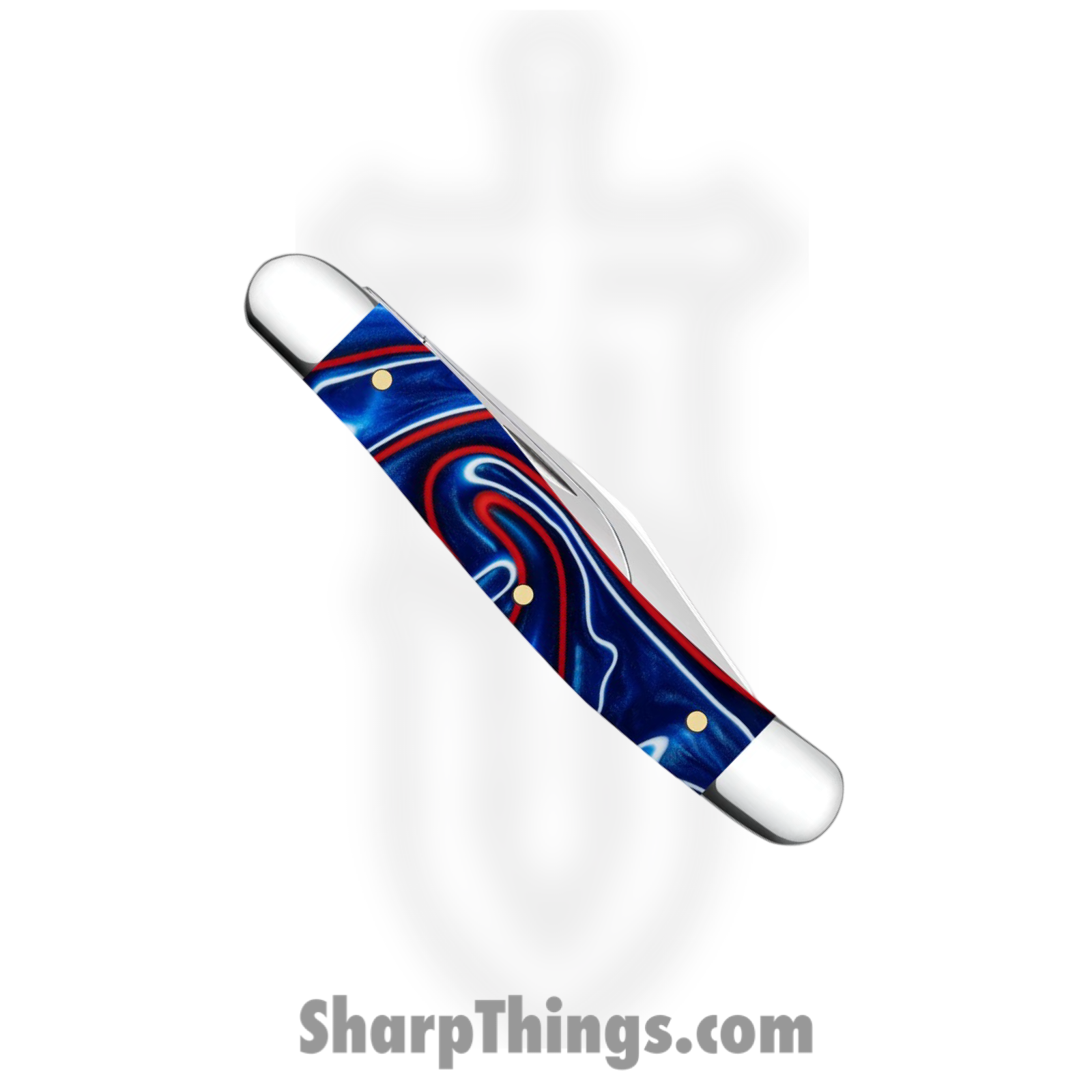 Case Cutlery - CA11225 - Medium Jack - Folding Knife - Tru-Sharp™ Stainless Polished Clip/Pen - Kirinite - Red White Blue - Image 4
