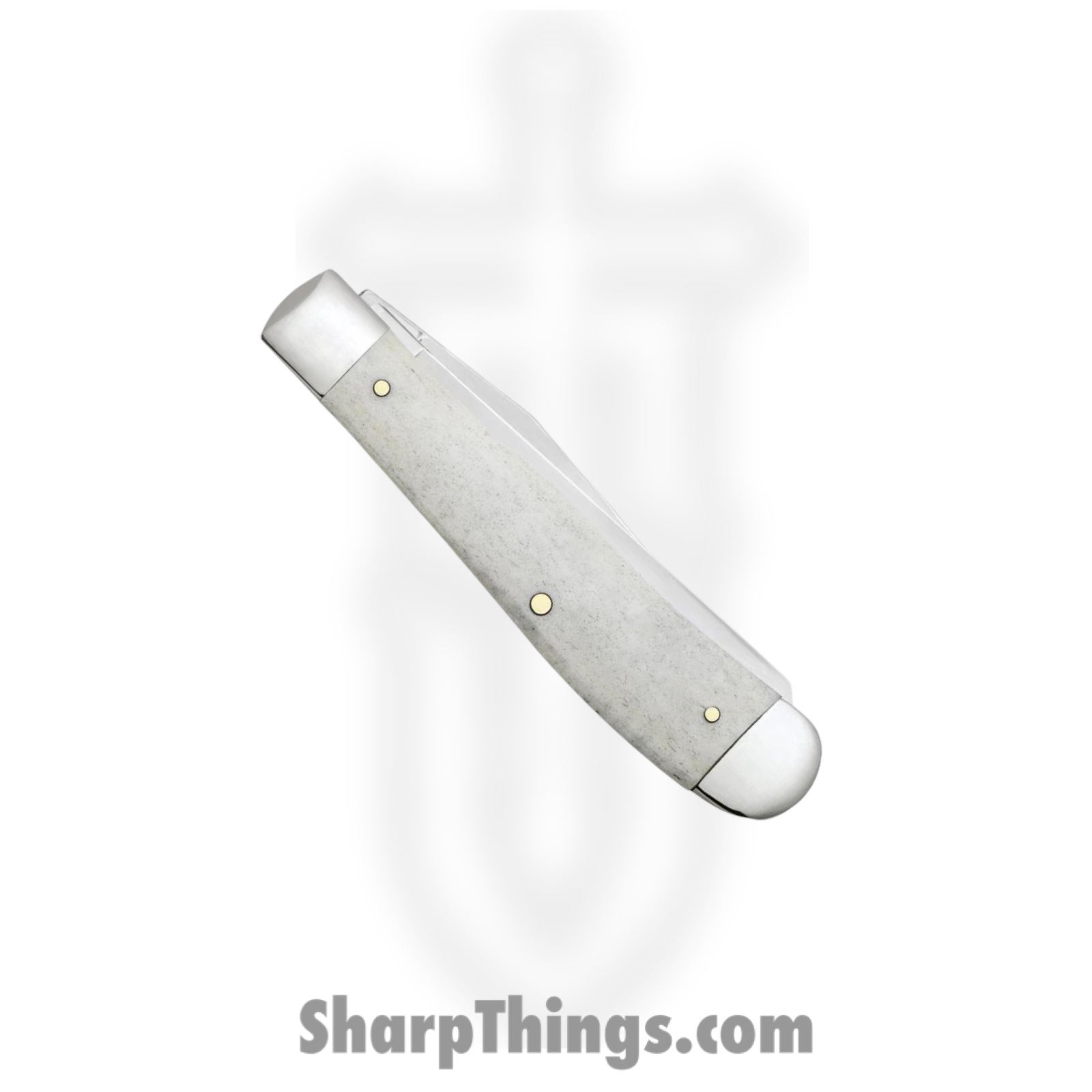 Case Cutlery - CA16300 - U.S. Veteran Trapper - Folding Knife - Tru-Sharp™ Stainless Polished Clip/Spey - Natural Bone - Blue Red - Image 4