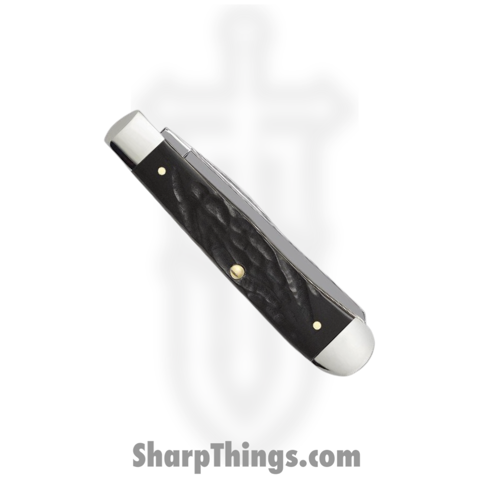 Case Cutlery - CA18221 - Trapper - Folding Knife - Tru-Sharp Stainless Polished Clip Spey - Rough Jigged Synthetic - Black - Image 4