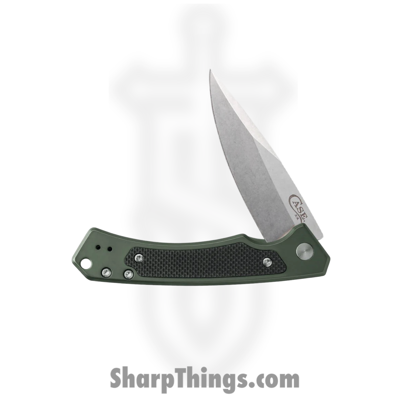 Case Cutlery - CA25883 - Marilla - Folding Knife - S35VN Satin Drop Point - Aluminum with G10 Inlay - OD Green Black - Image 3