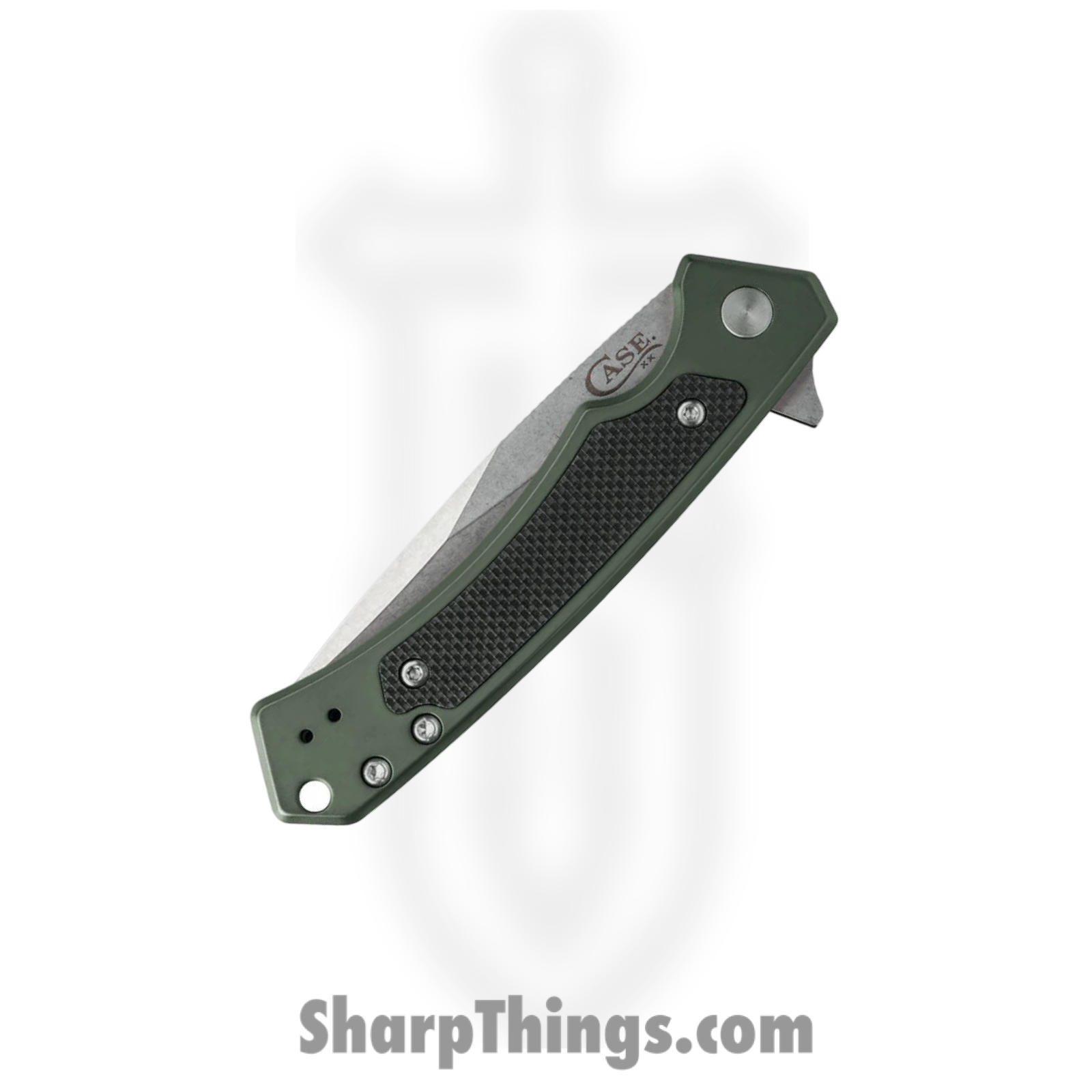 Case Cutlery - CA25883 - Marilla - Folding Knife - S35VN Satin Drop Point - Aluminum with G10 Inlay - OD Green Black - Image 4