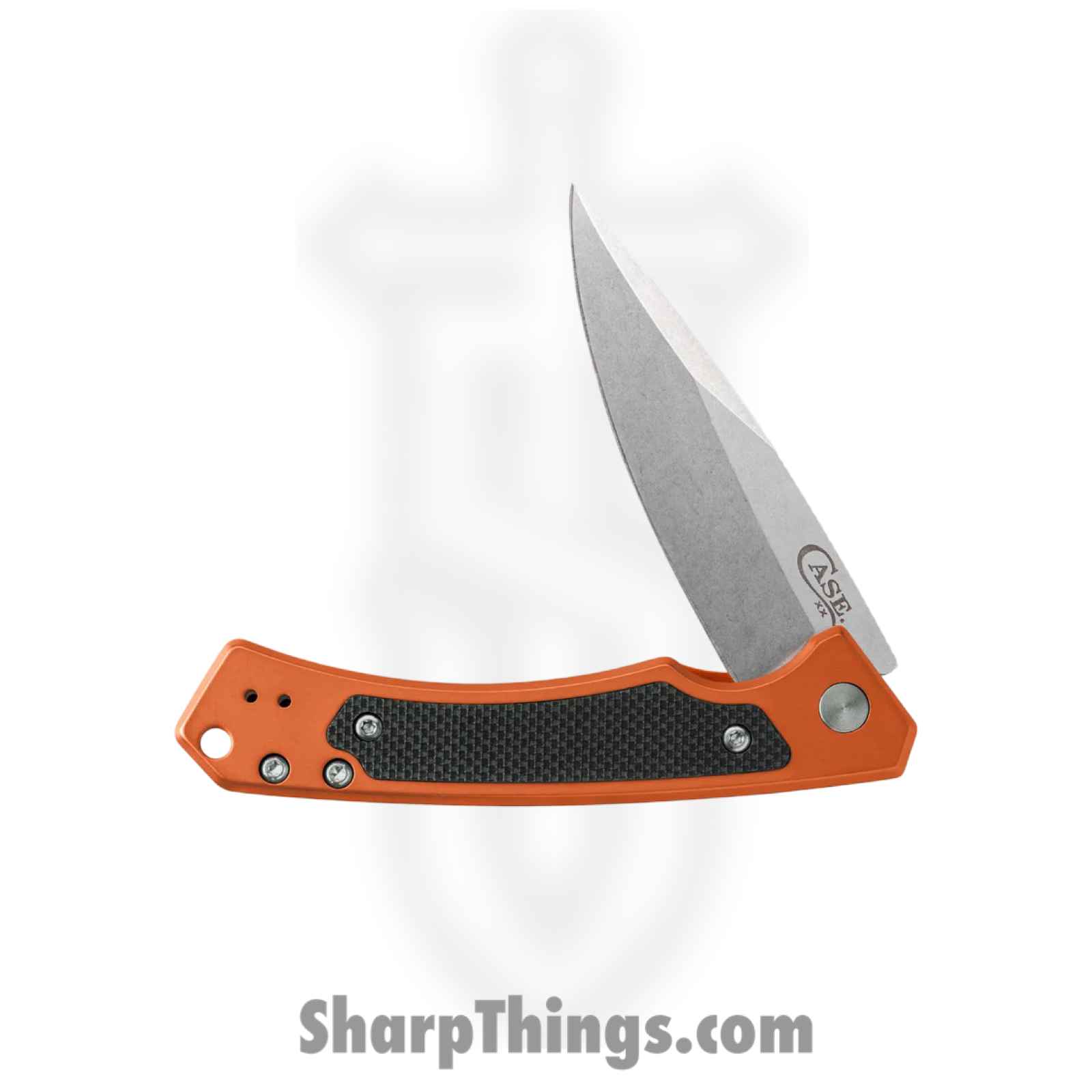 Case Cutlery - CA25886 - Marilla - Folding Knife - S35VN Satin Drop Point - Aluminum with G10 Inlay - Orange Black - Image 3