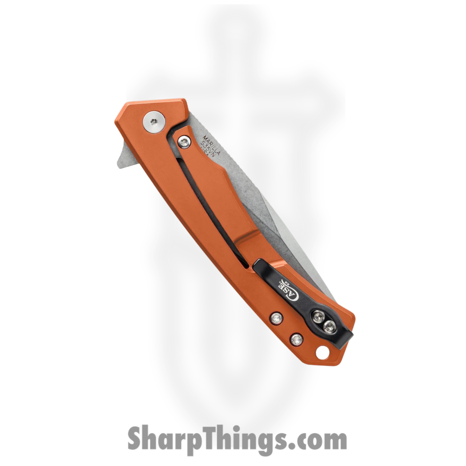 Case Cutlery - CA25886 - Marilla - Folding Knife - S35VN Satin Drop Point - Aluminum with G10 Inlay - Orange Black - Image 5
