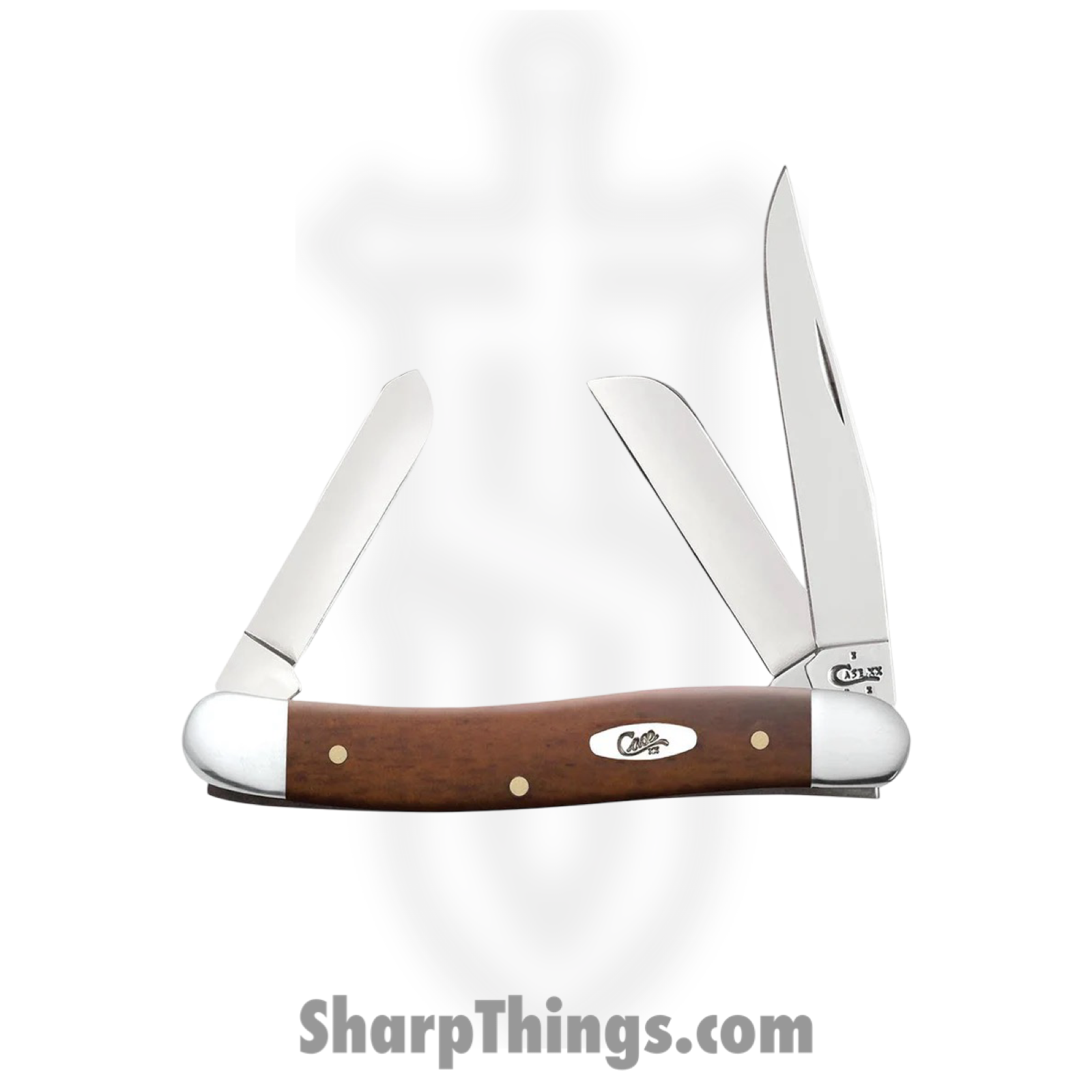 Case Cutlery - CA28701 - Medium Stockman - Folding Knife - Tru-Sharp™ Stainless Polished Clip/Sheepfoot/Spey - Chestnut Bone - Brown - Image 2