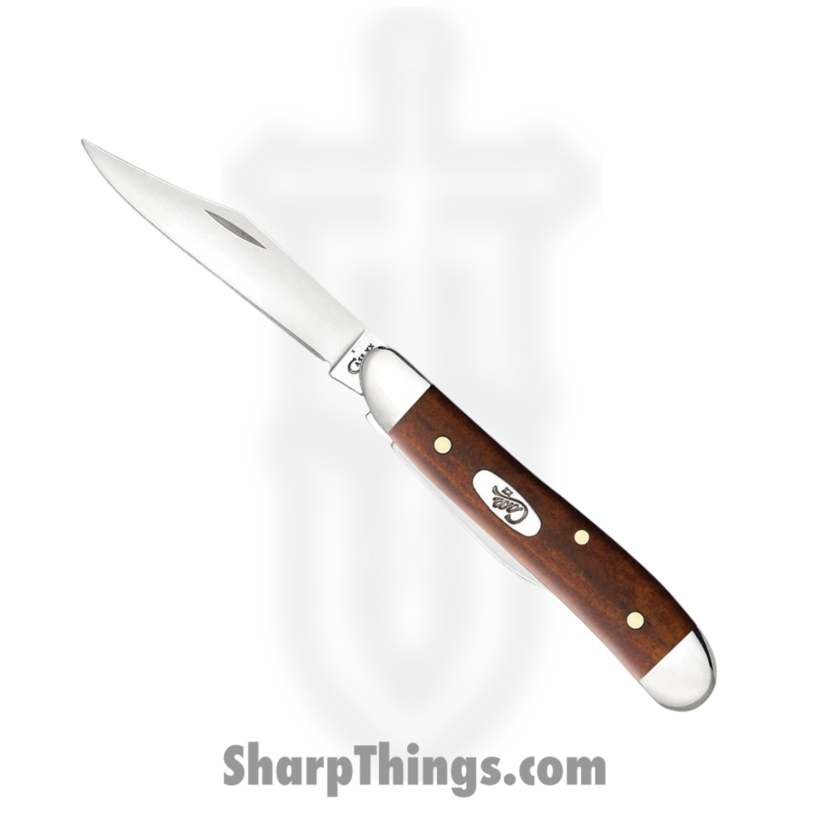 Case Cutlery - CA28702 - Peanut - Folding Knife - Tru-Sharp™ Stainless Polished Clip/Pen - Chestnut Bone - Brown