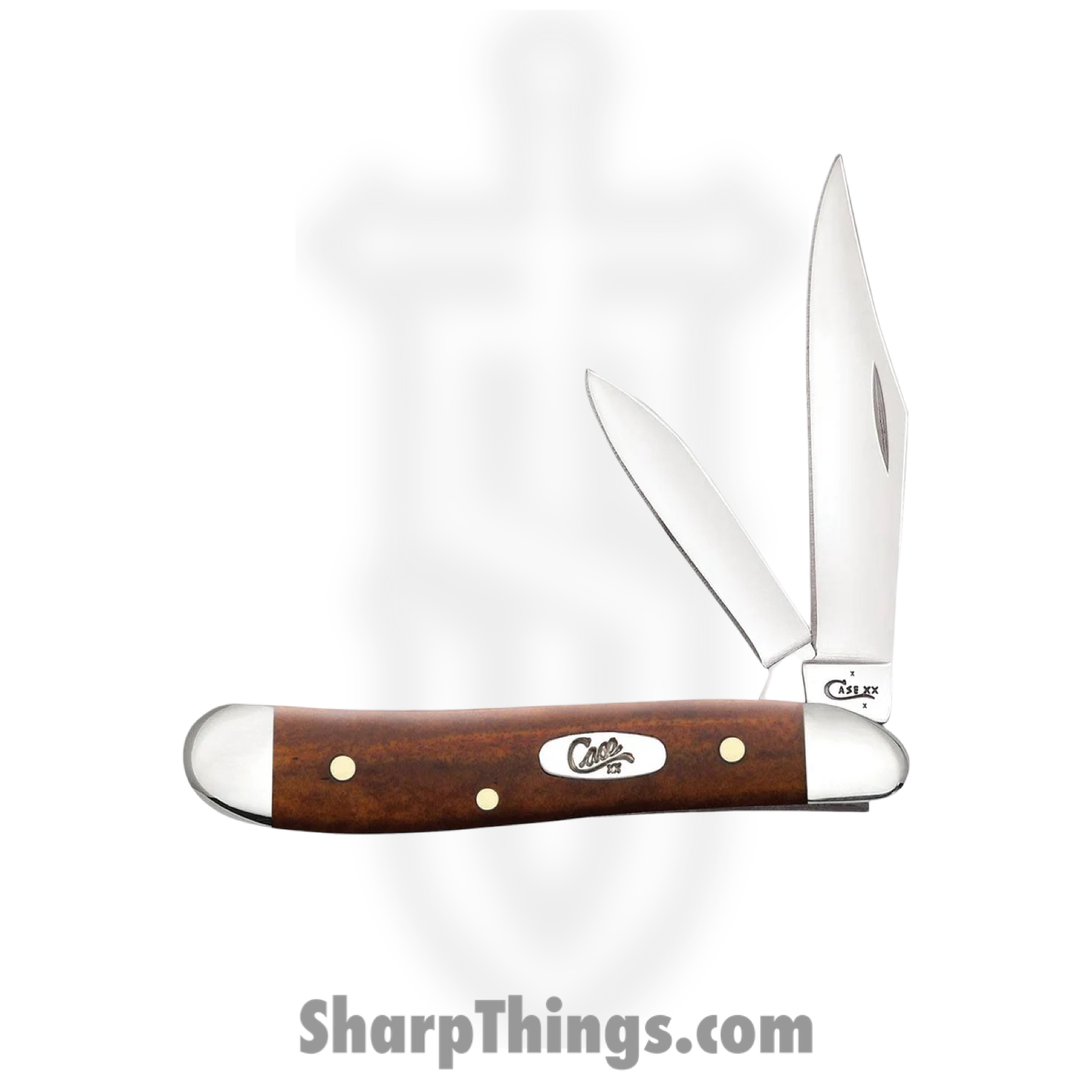 Case Cutlery - CA28702 - Peanut - Folding Knife - Tru-Sharp™ Stainless Polished Clip/Pen - Chestnut Bone - Brown - Image 2