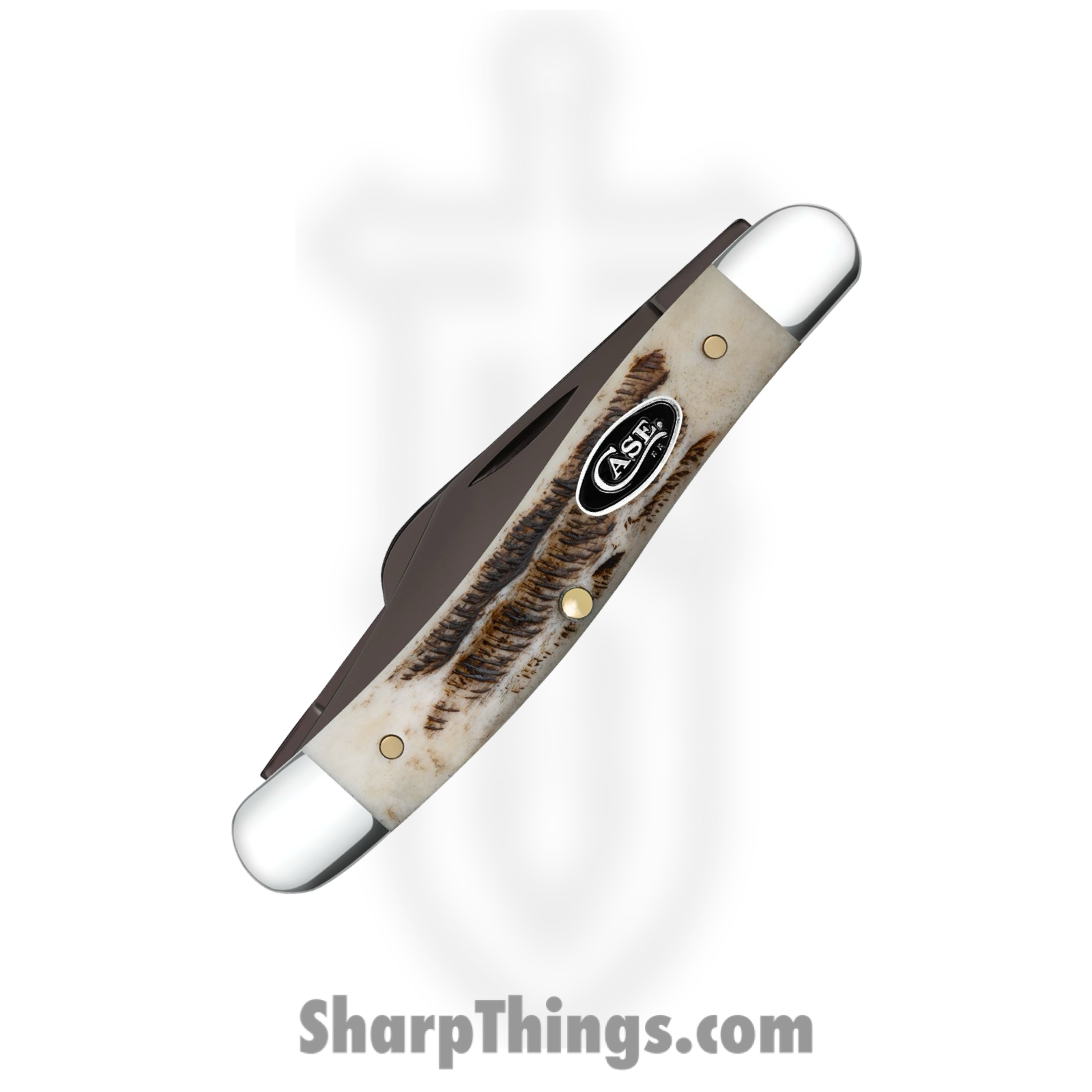 Case Cutlery - CA36743 - Stockman - Folding Knife - Stainless Coated Clip/Sheepsfoot/Spey - Vintage Bone - Brown White - Image 3