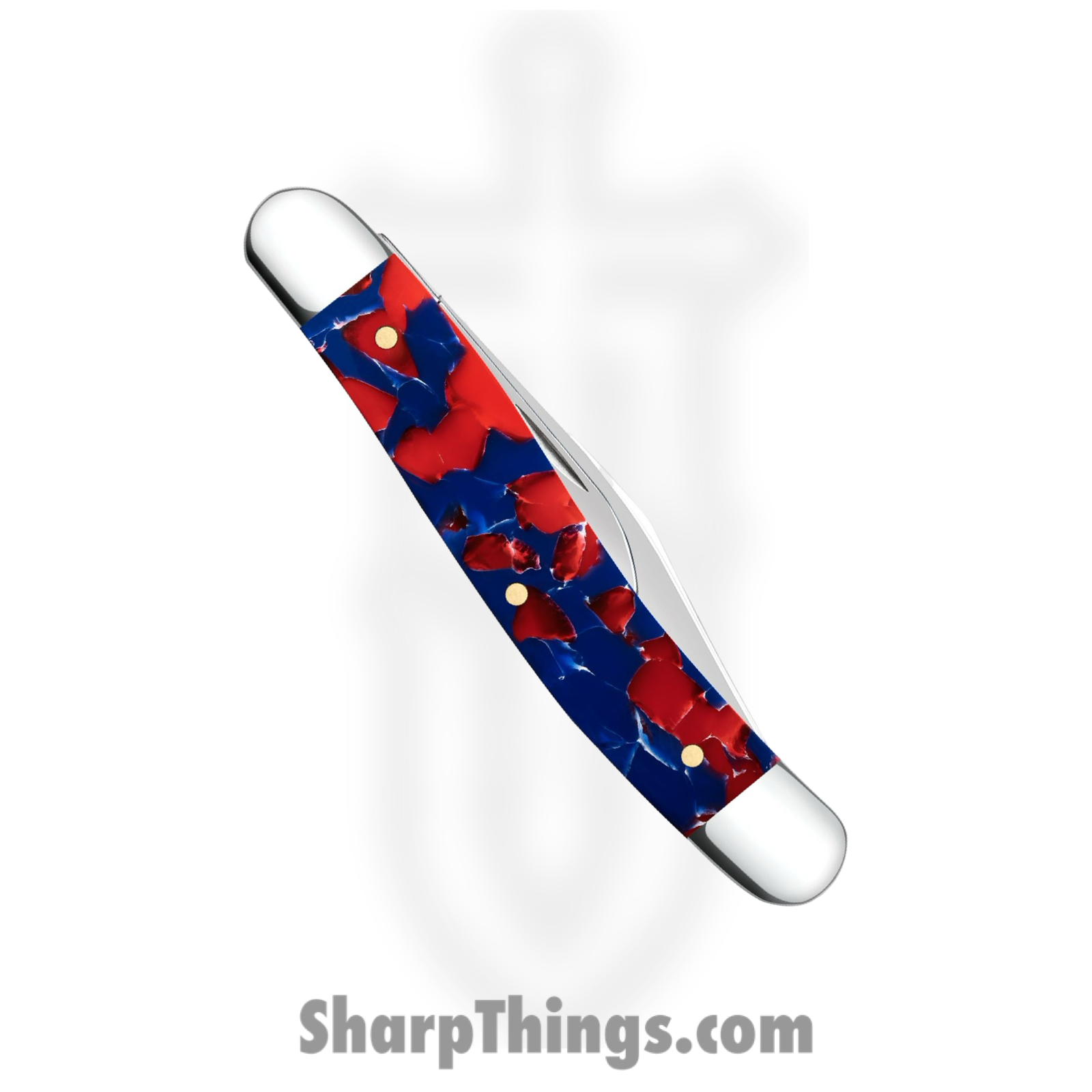 Case Cutlery - CA51006 - Medium Jack Freedom - Folding Knife - Stainless Polished Clip/Pen - Smooth Kirinite - Red Blue - Image 4