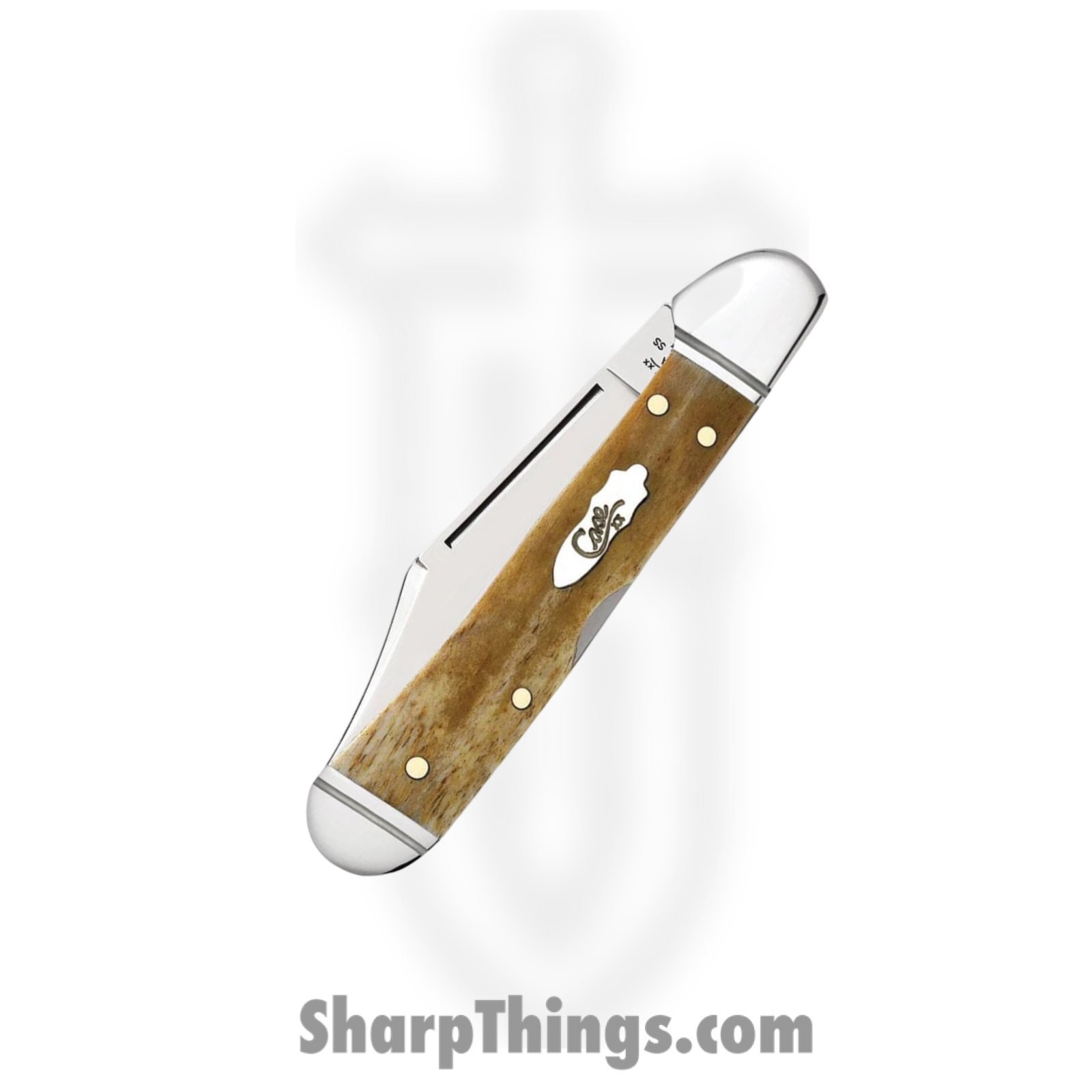 Case Cutlery - CA58186 - Mini CopperLock - Folding Knife - Tru-Sharp Stainless Polished Clip Point - Smooth Antique Bone - Tan - Image 3
